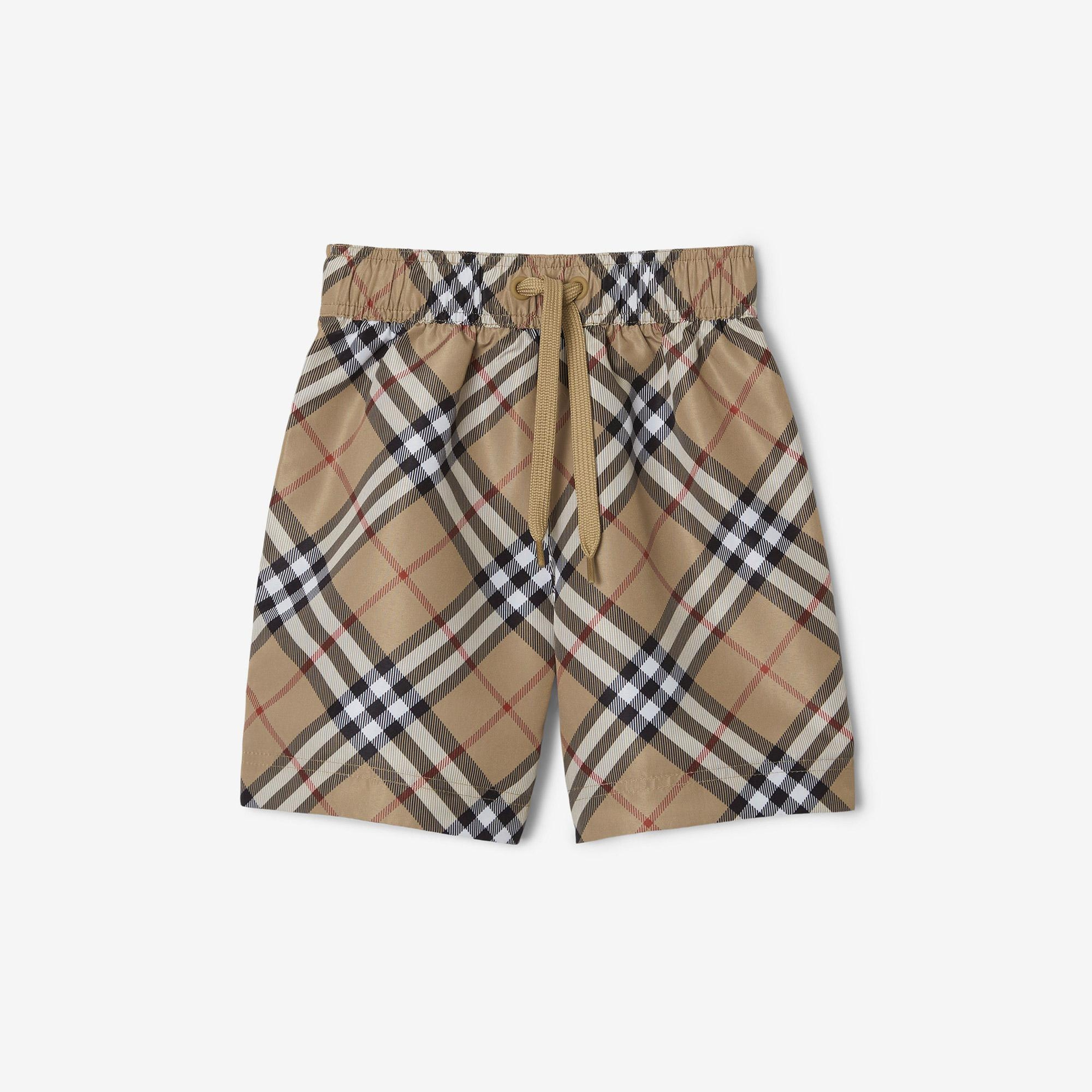 Burberry Check Çocuk Bej Deniz Şortu
