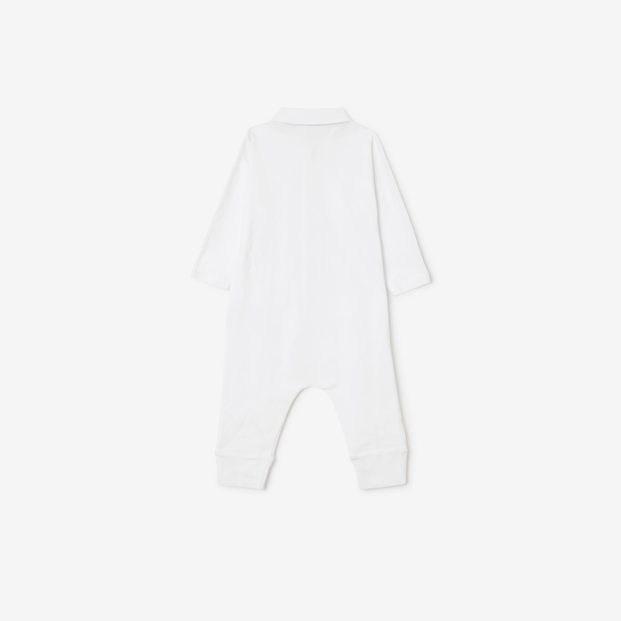 Burberry Hamilton Set Stretch Cotton Three-Piece Çocuk Beyaz Bebek Takımı