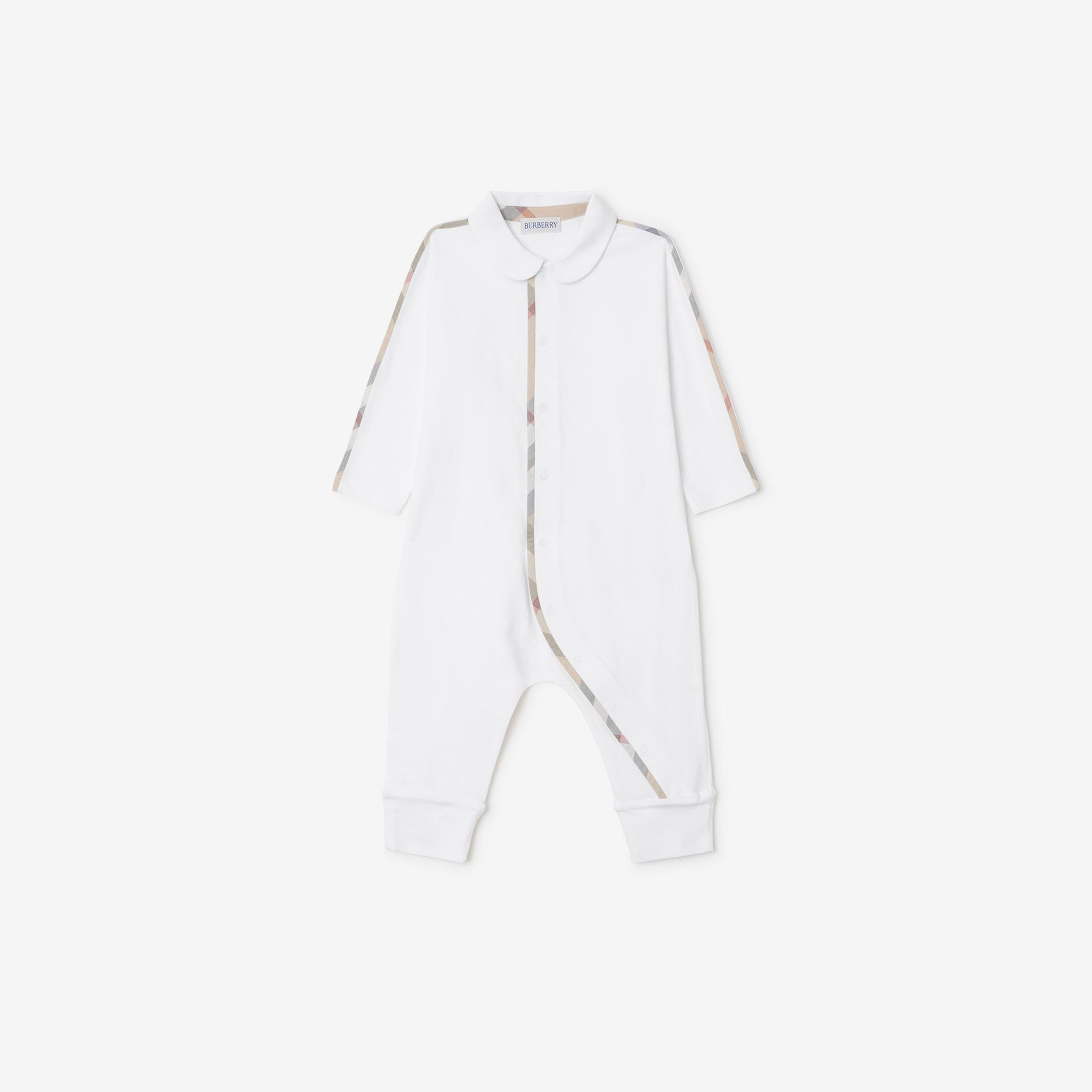 Burberry Hamilton Set Stretch Cotton Three-Piece Çocuk Beyaz Bebek Takımı