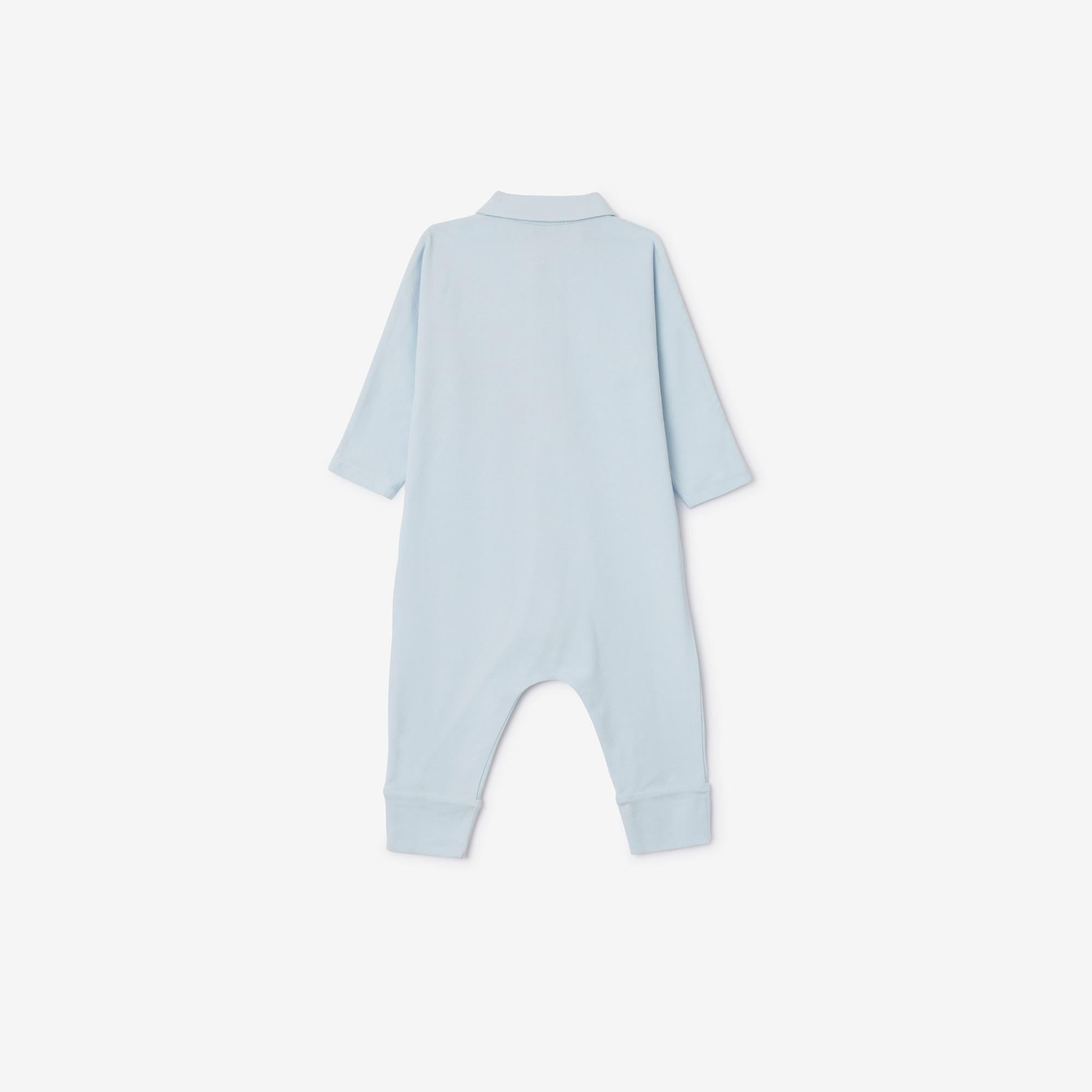 Burberry Hamilton Stretch Cotton Three-Piece Çocuk Mavi Bebek Takımı