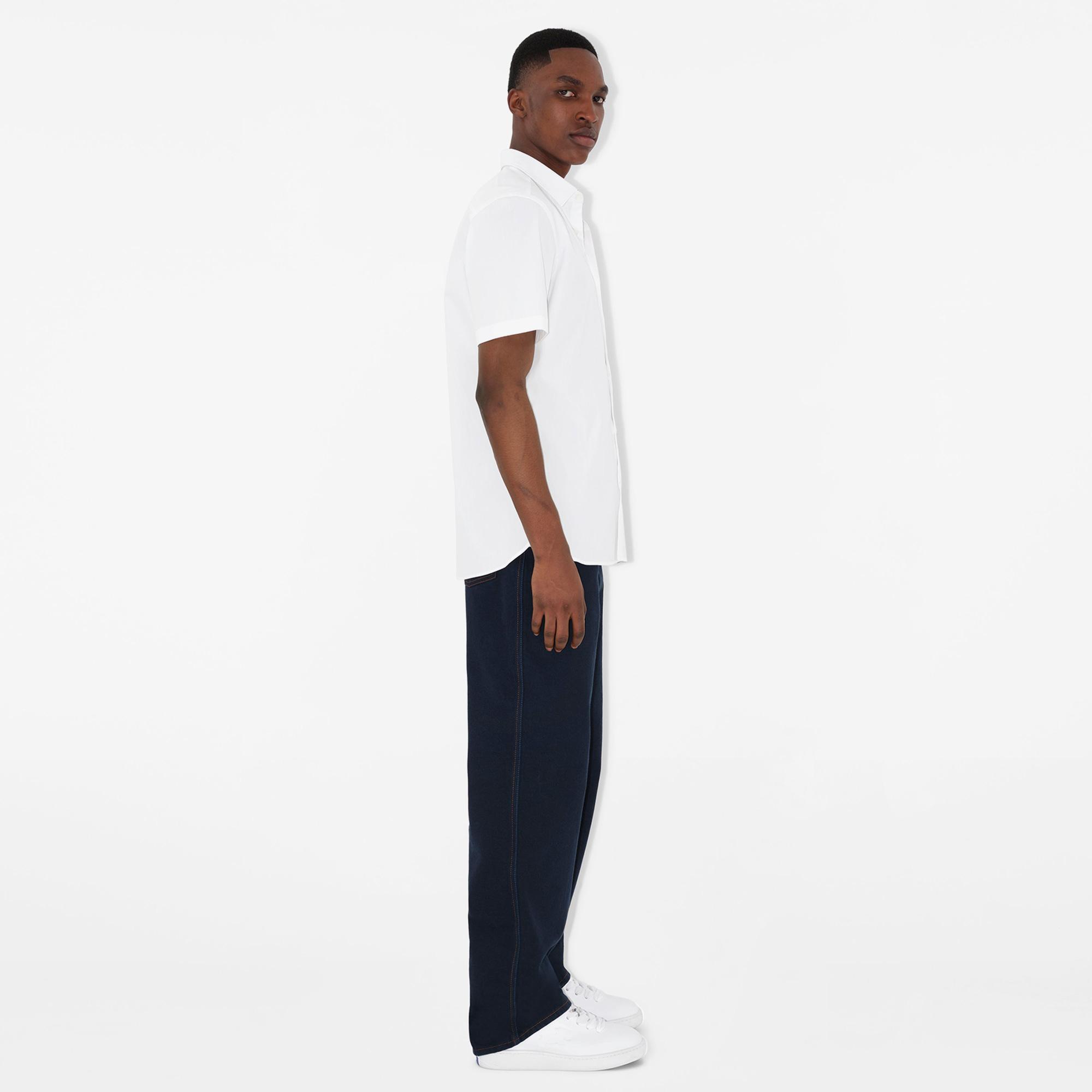 Burberry Stretch Pamuklu Erkek Beyaz Gömlek