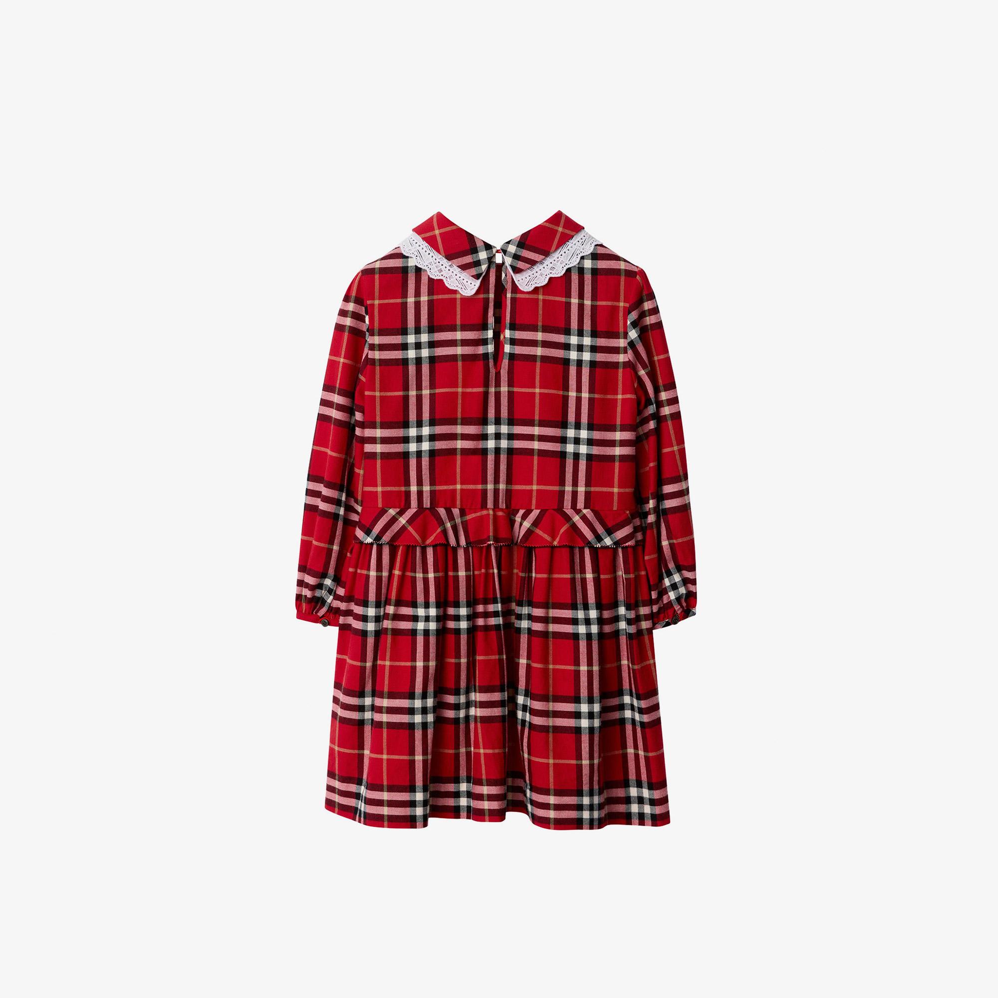 Burberry Kıra Check Çocuk Kırmızı Elbise