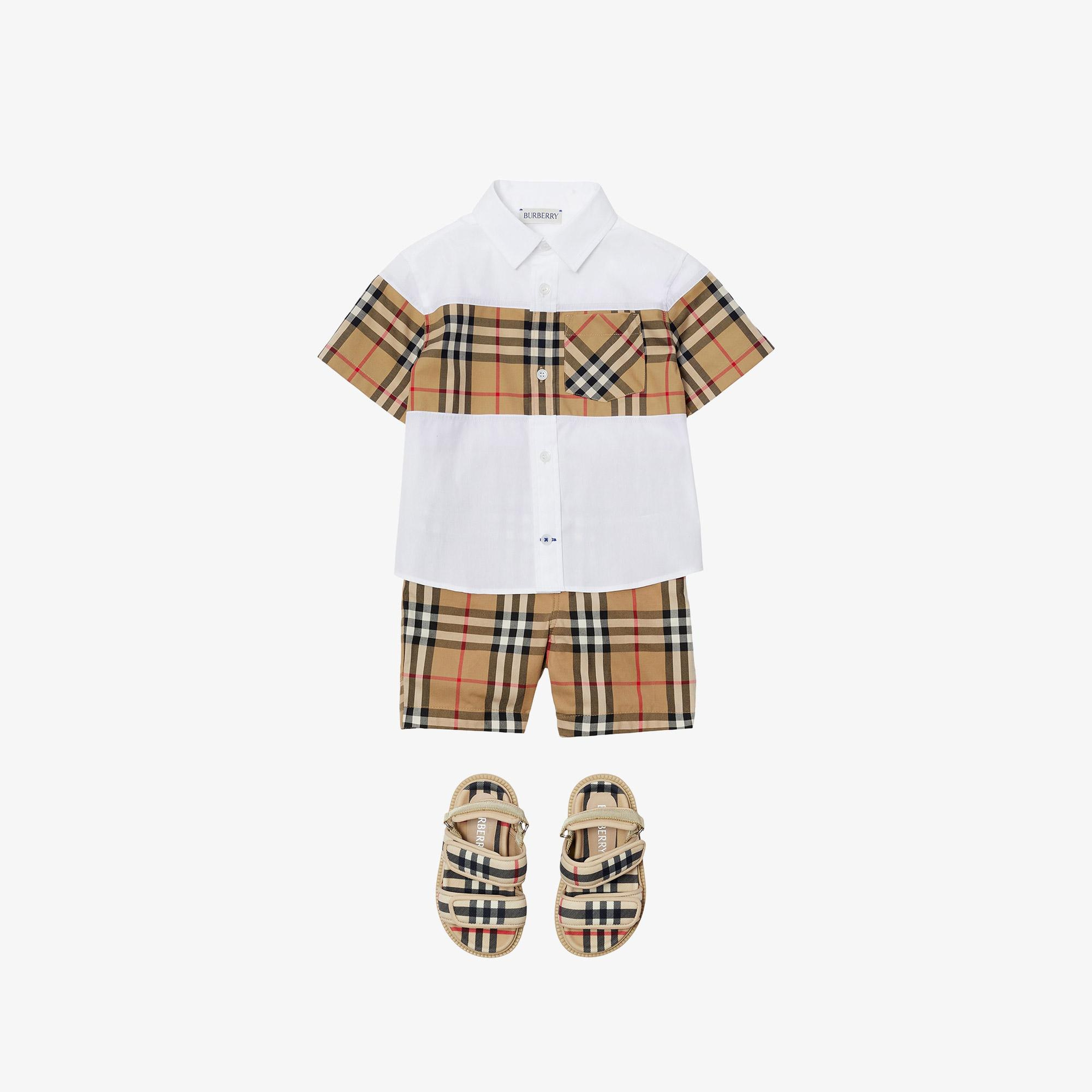 Burberry Check Pamuk Çocuk Bej Şort