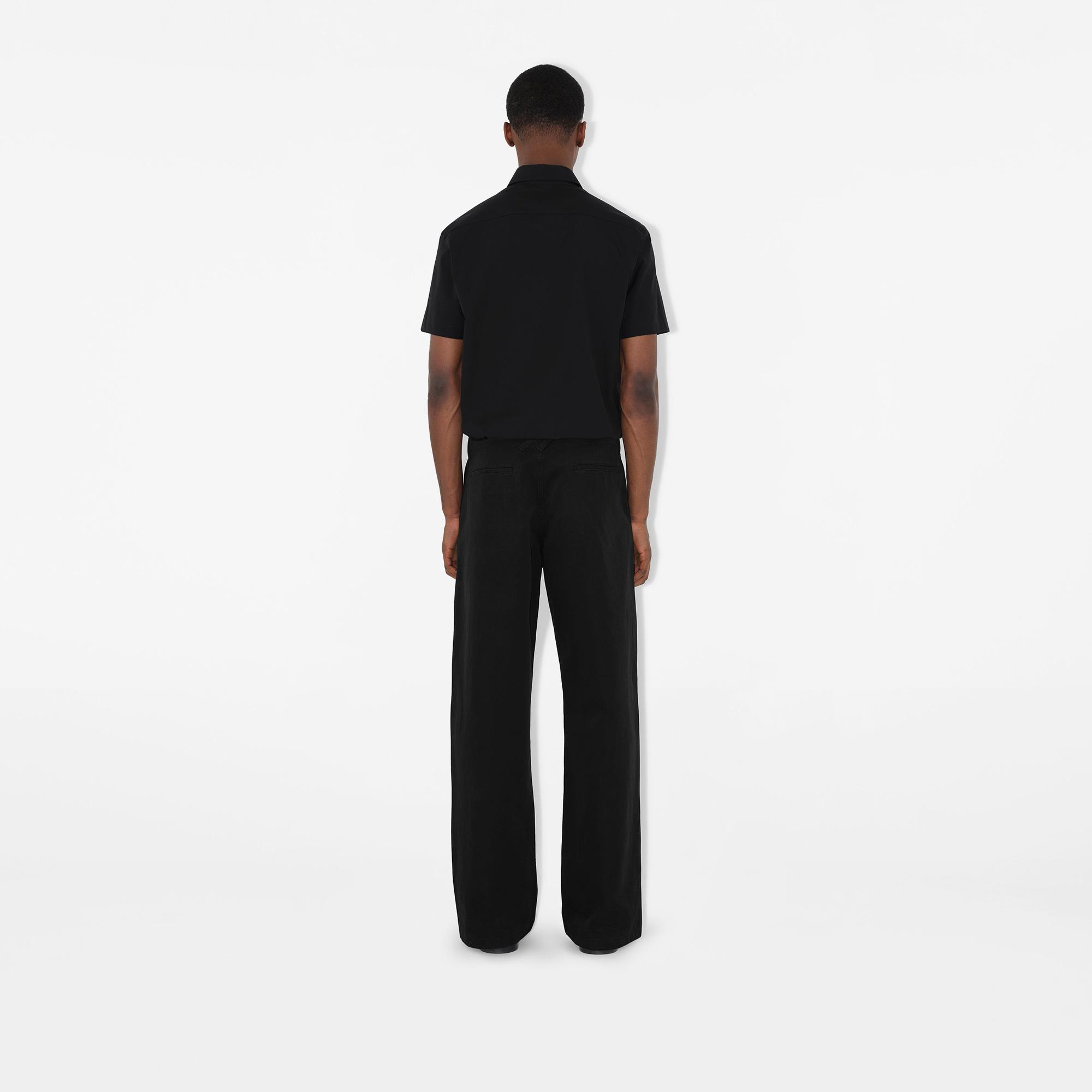 Burberry Sherwood Cotton Erkek Siyah Gömlek