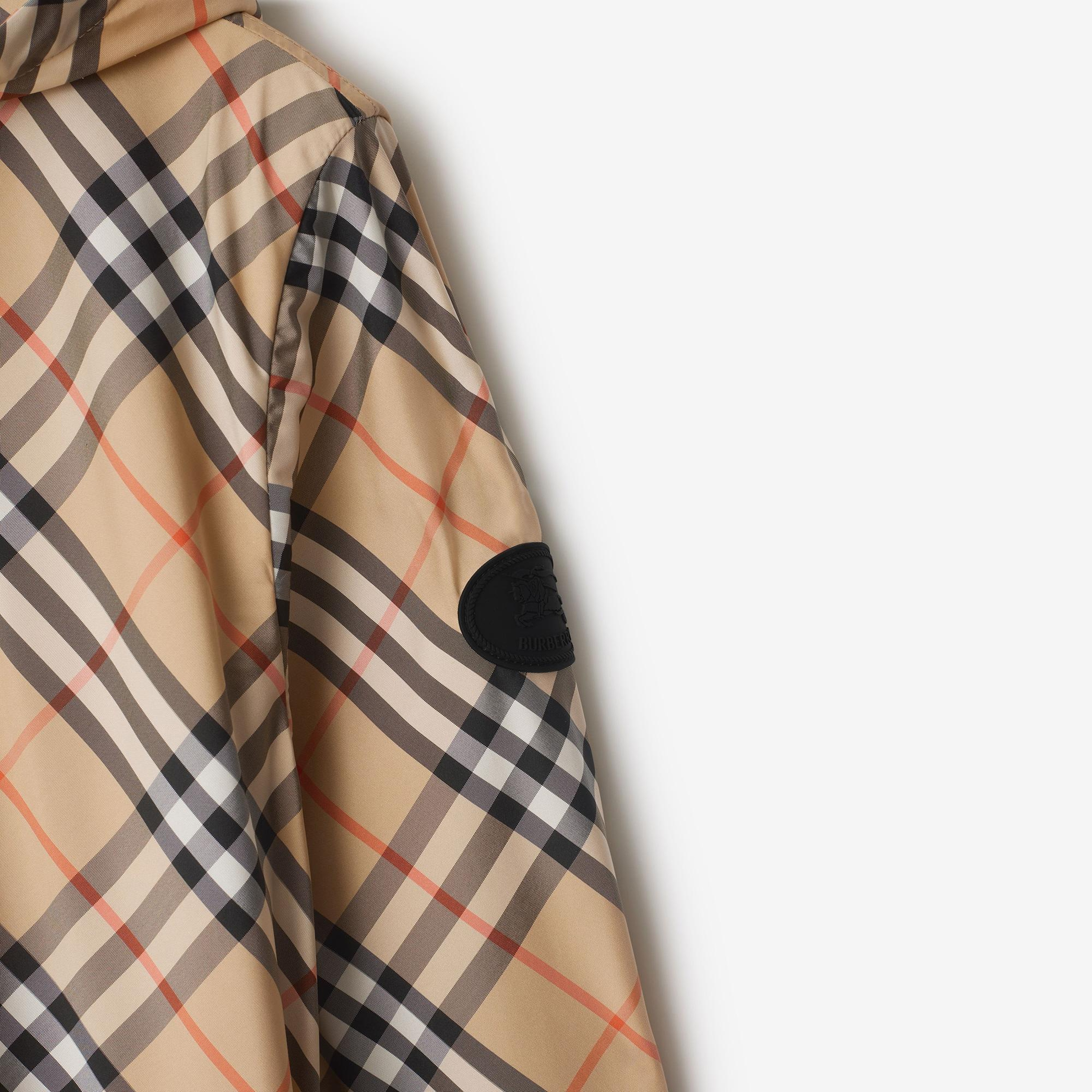 Burberry Check Hooded Kadın Bej Mont