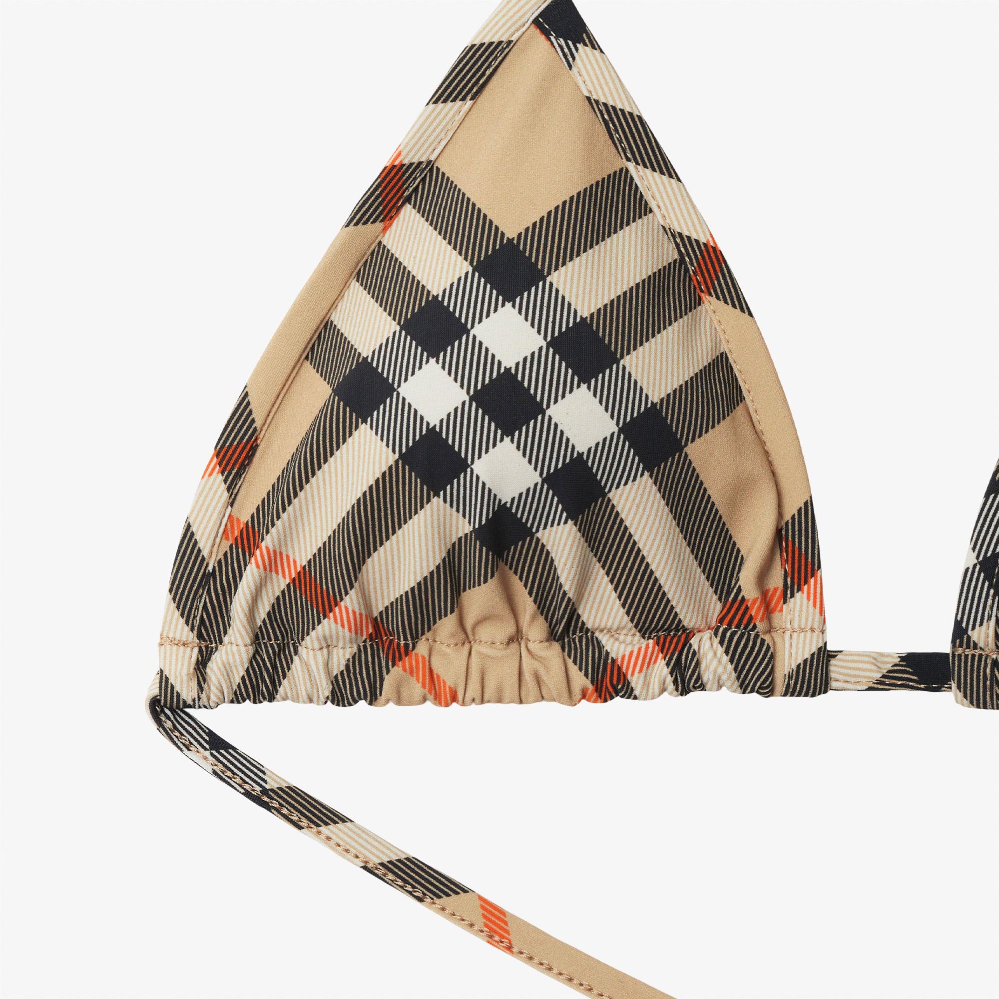 Burberry Check Kadın Bej Bikini Üstü