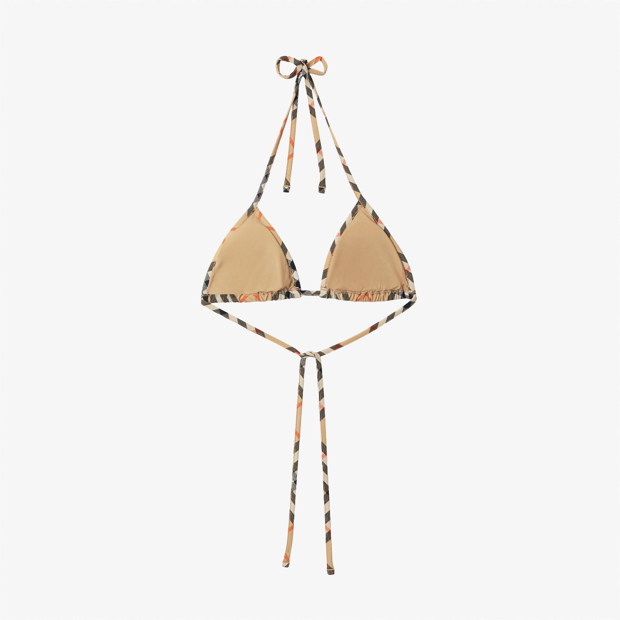 Burberry Check Kadın Bej Bikini Üstü
