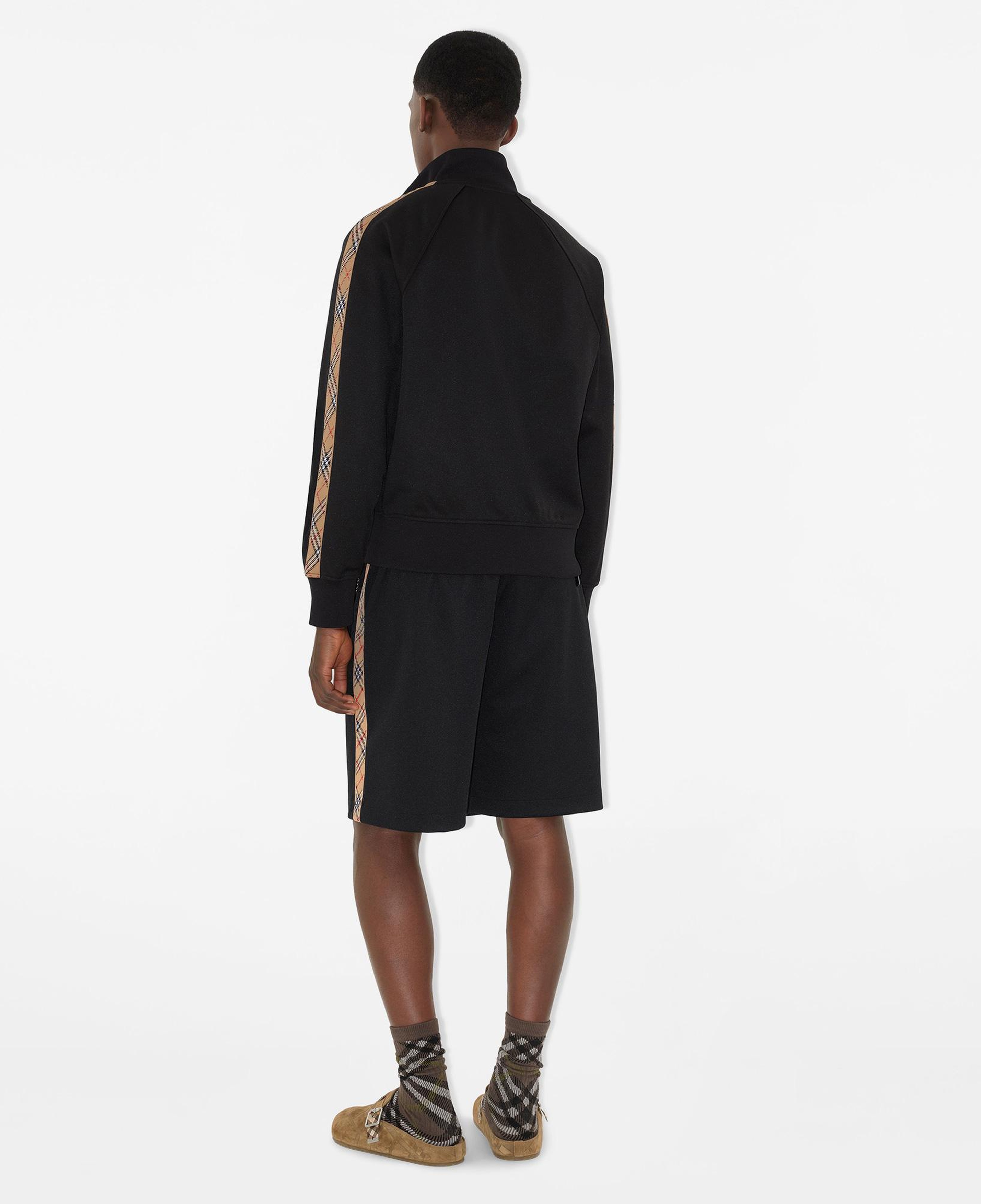 Burberry Check Trim Cotton Blend Track Erkek Siyah Sweatshirt