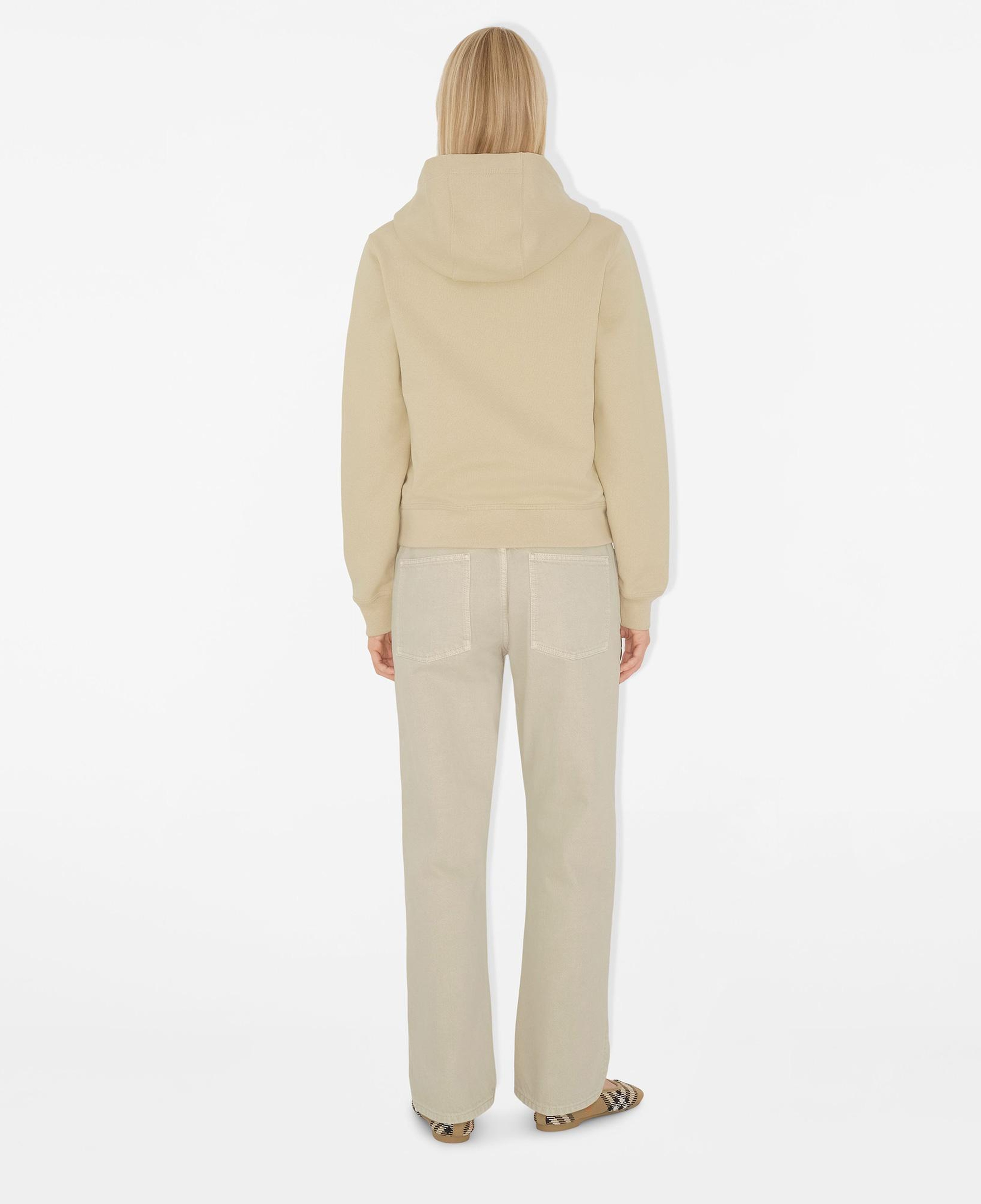 Burberry For Label Cotton Zip Kadın Krem Hoodie