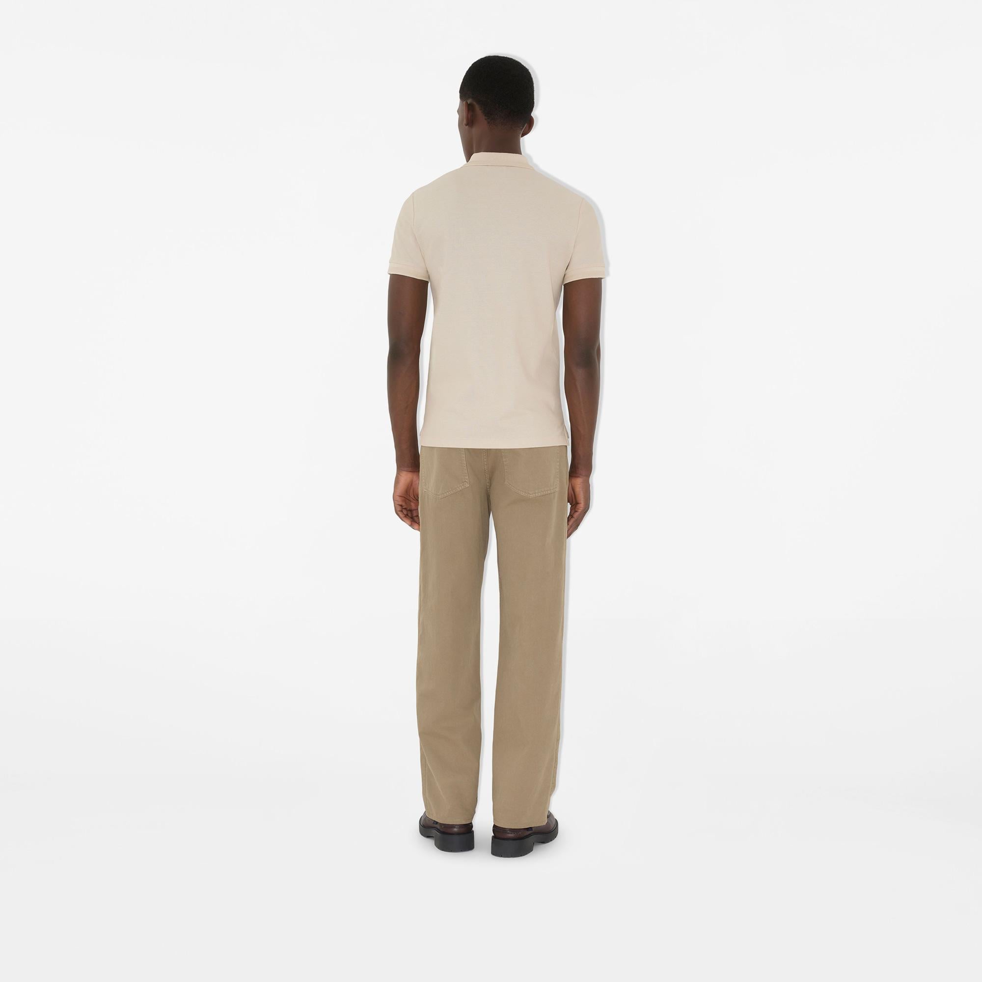 Burberry Eddie Cotton Erkek Krem Polo