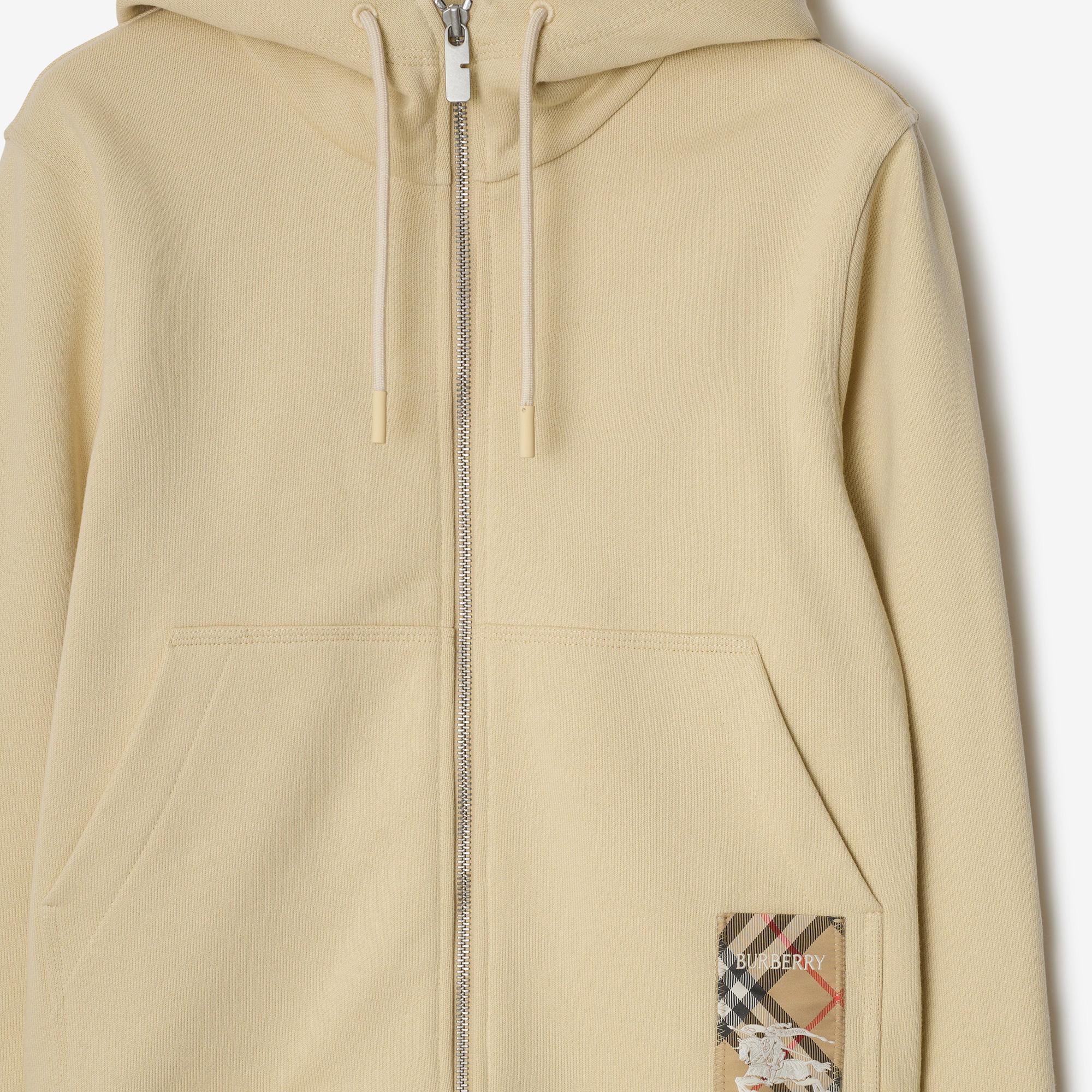 Burberry For Label Cotton Zip Kadın Krem Hoodie