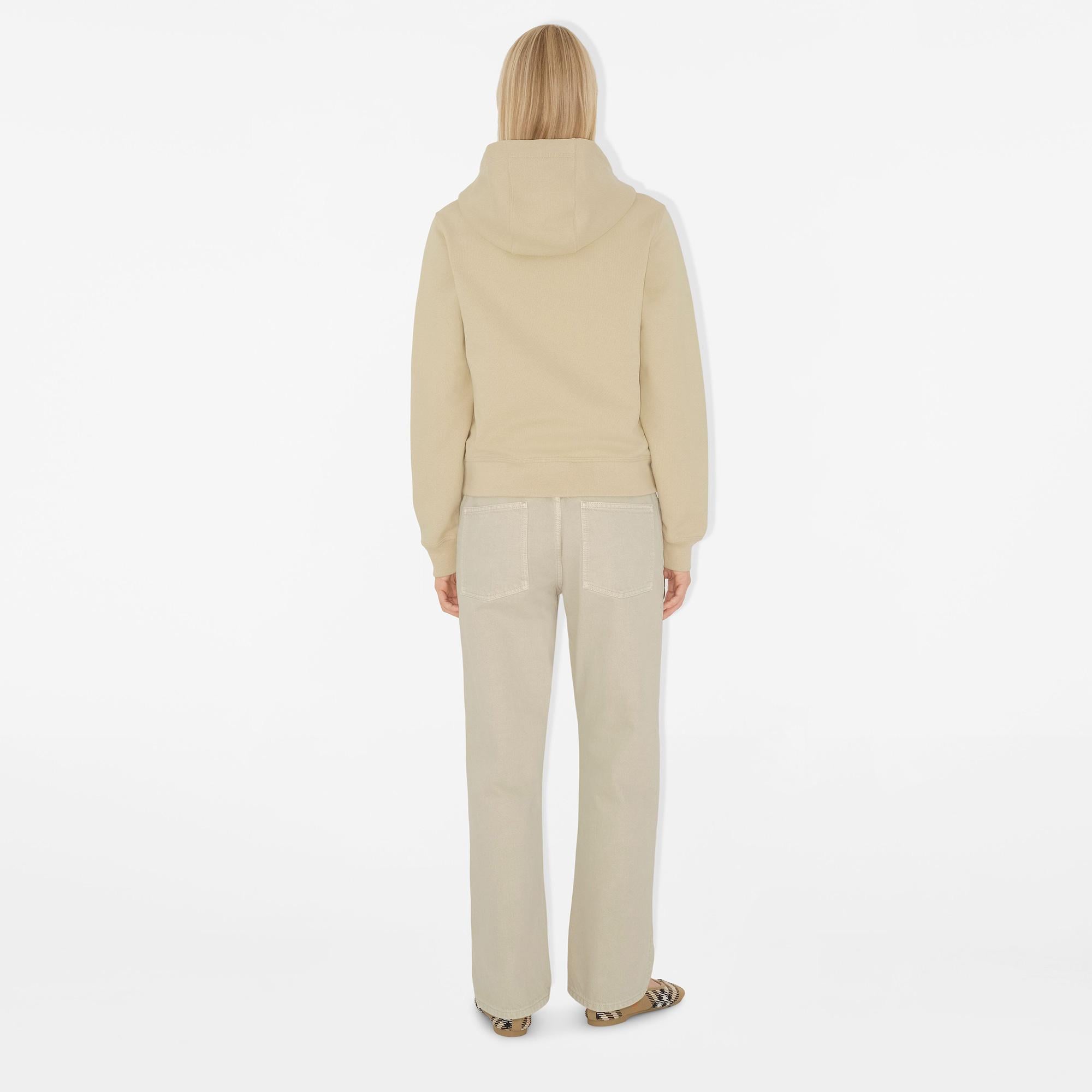 Burberry For Label Cotton Zip Kadın Krem Hoodie