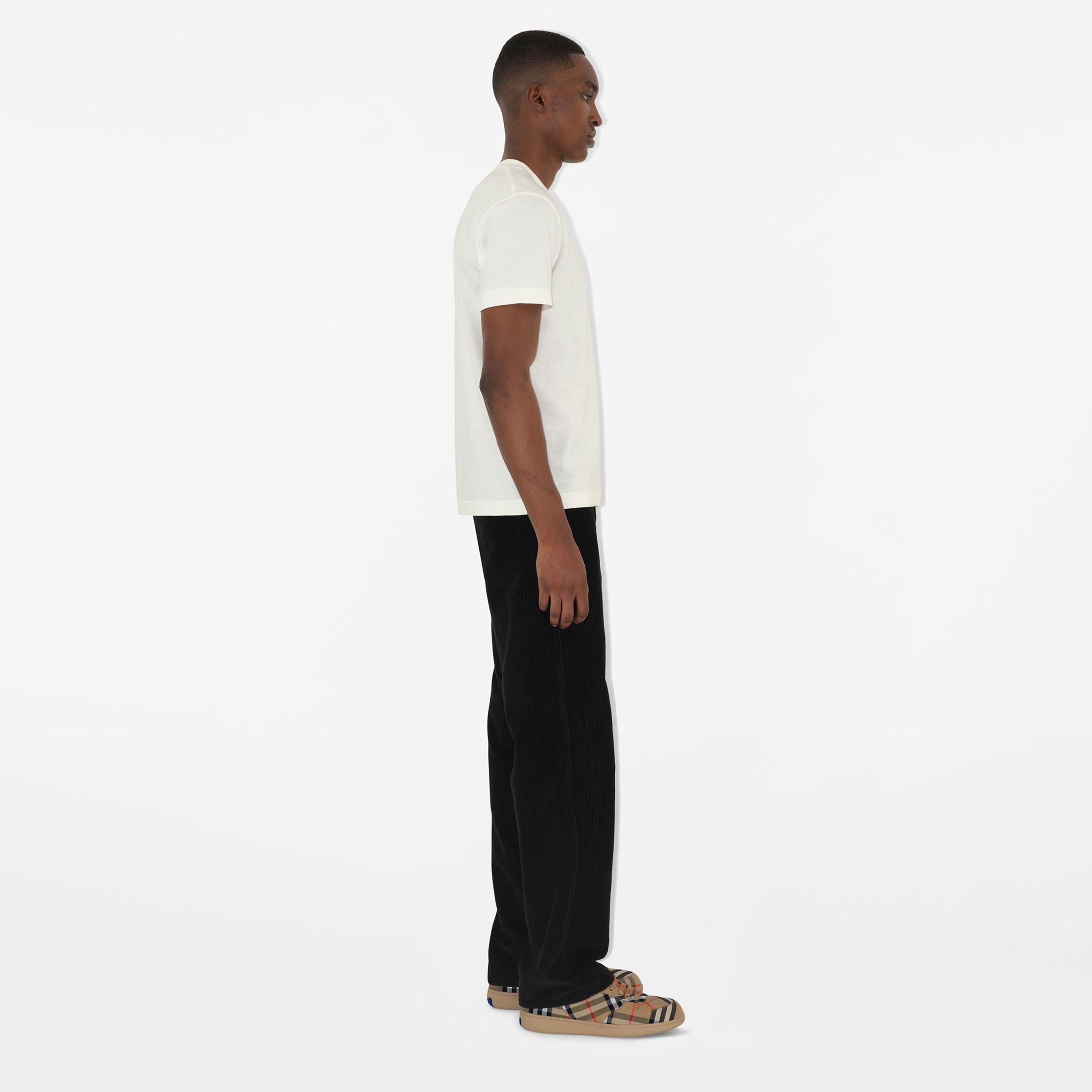 Burberry For Label Cotton Erkek Beyaz T-Shirt