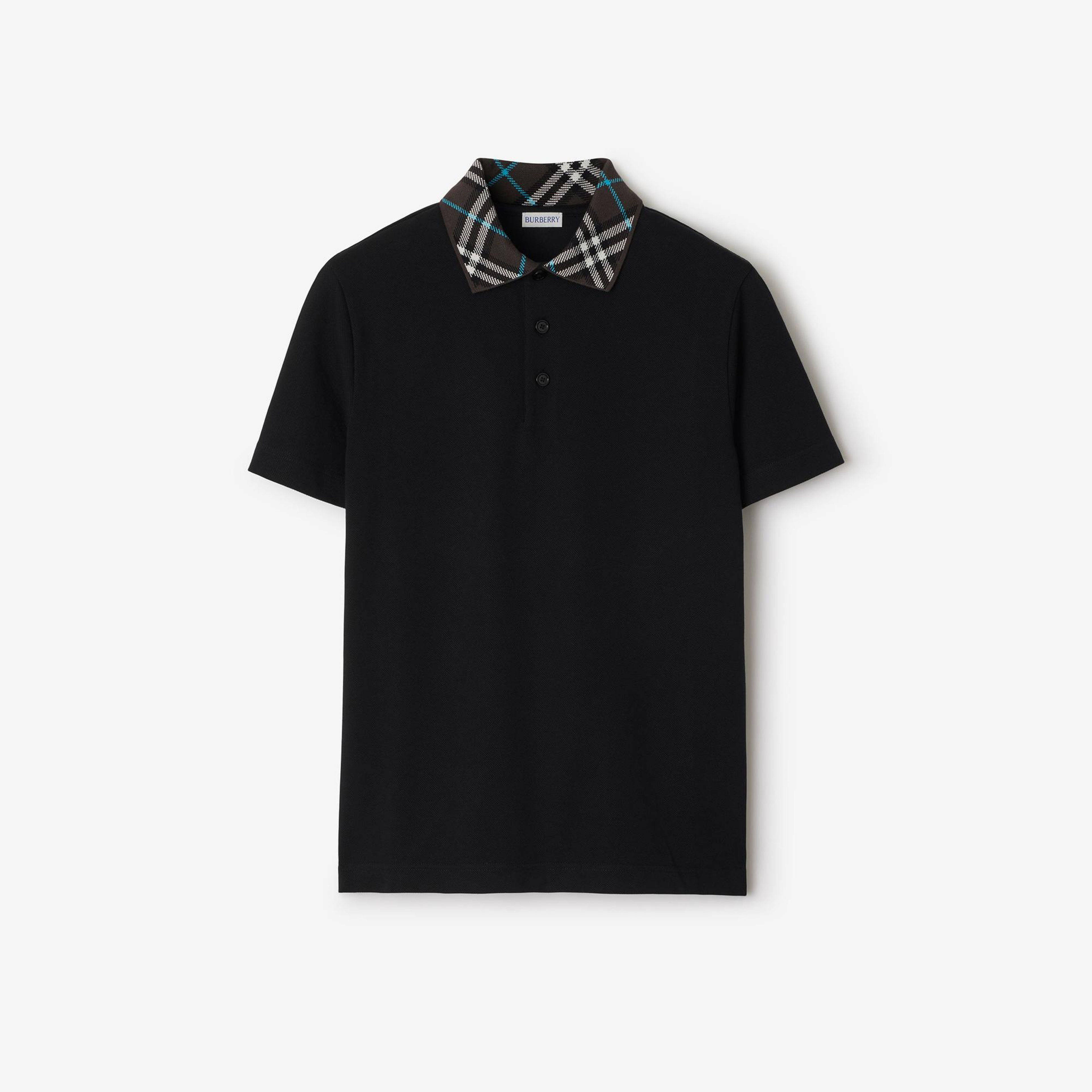 Burberry For Cotton Erkek Siyah Polo
