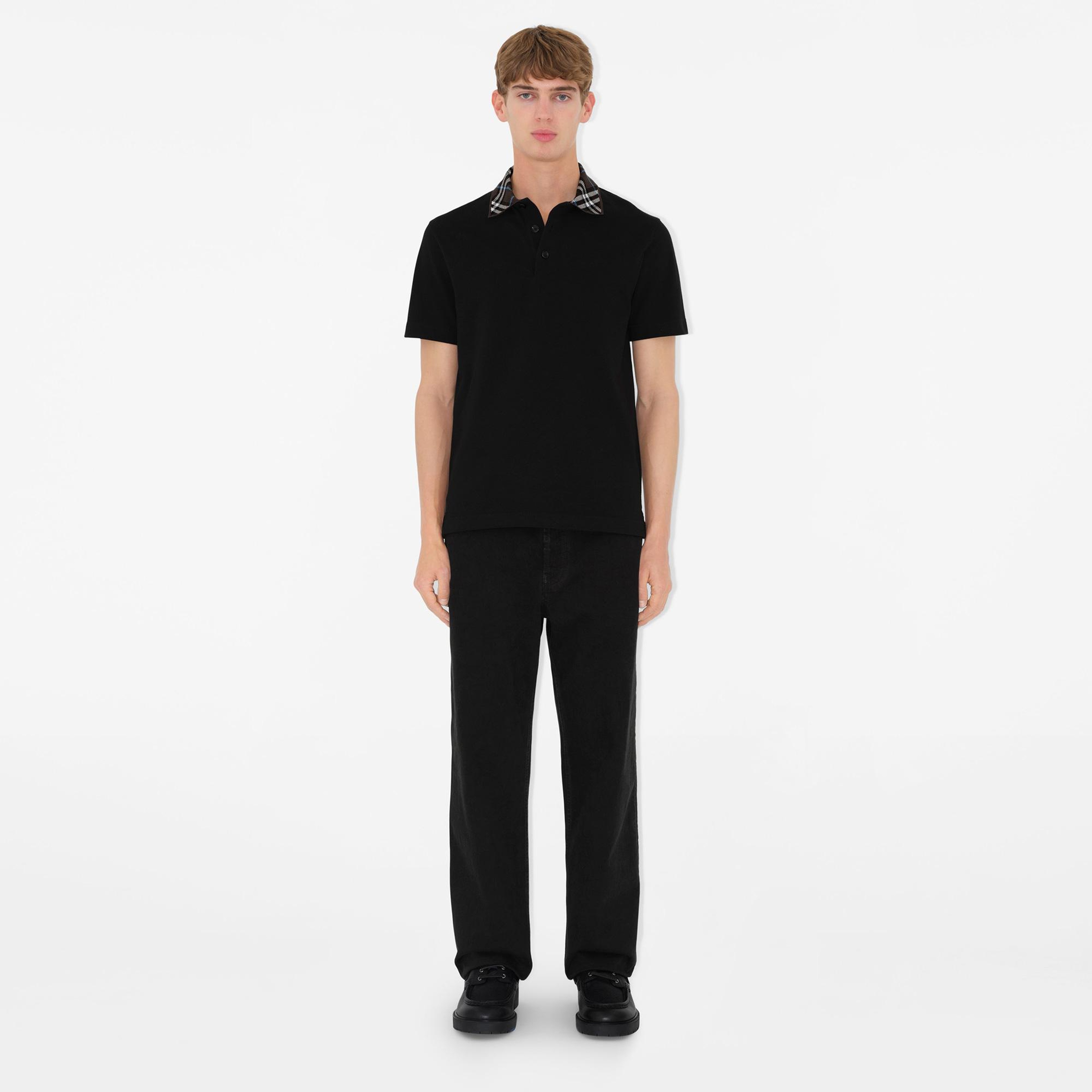 Burberry For Cotton Erkek Siyah Polo