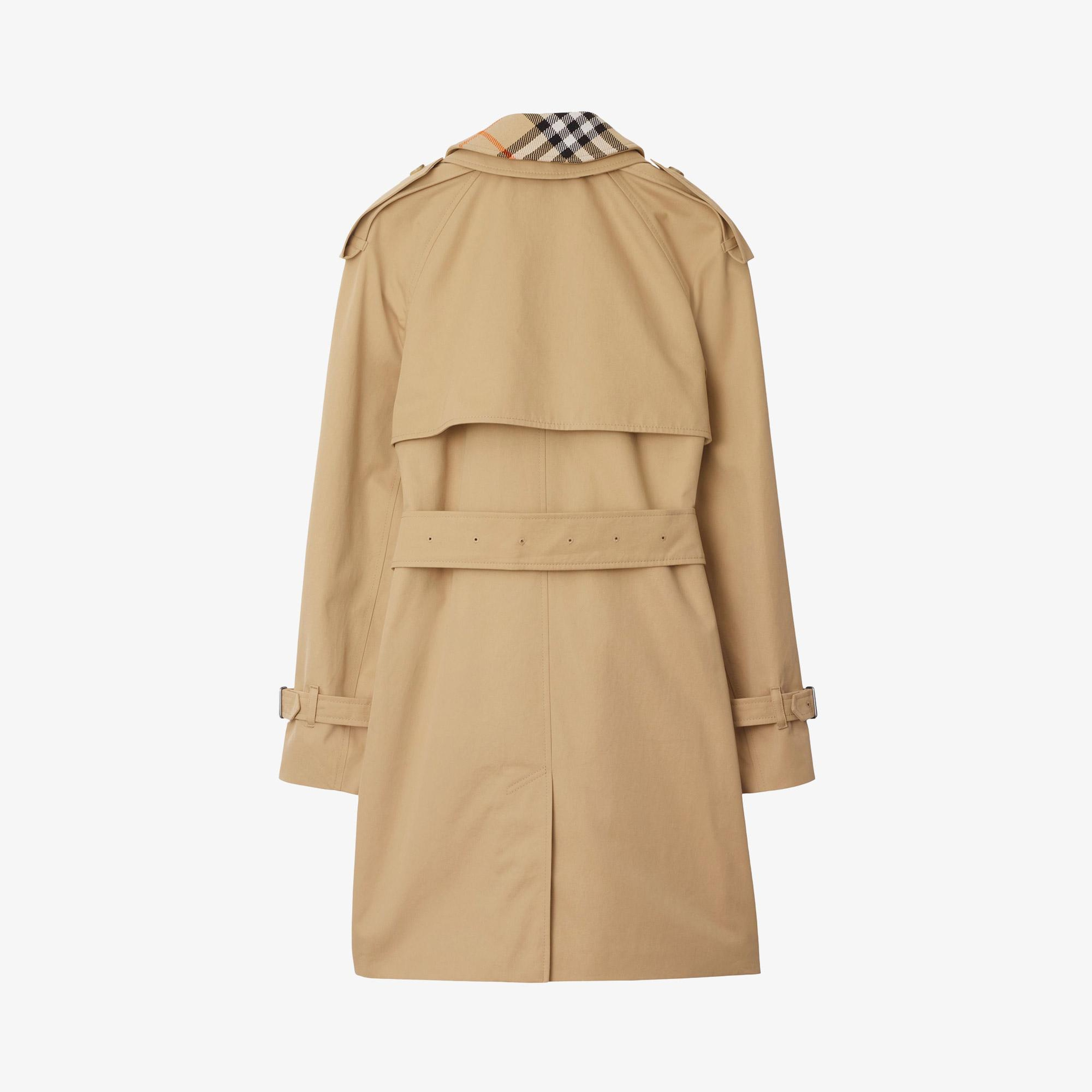Burberry Short Detachable Yaka Detaylı Gabardine Kadın Bej Trençkot