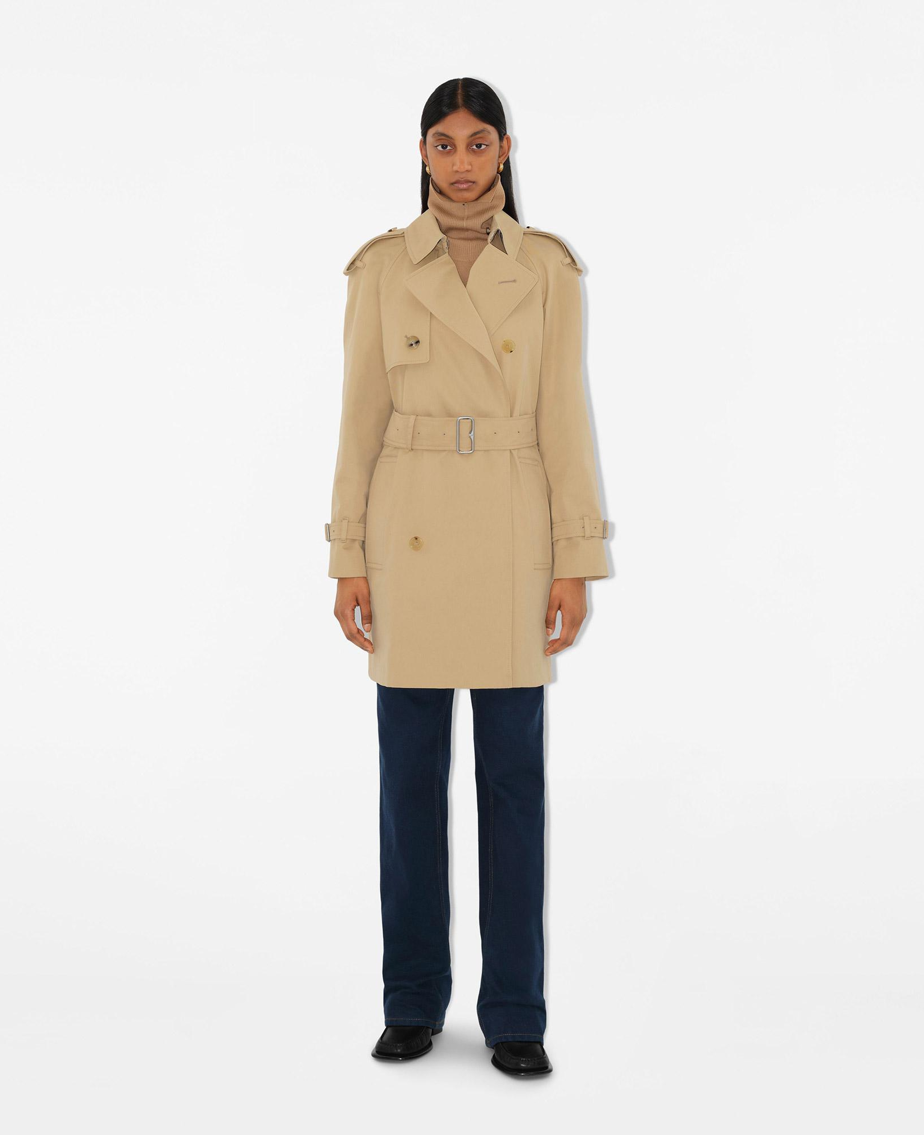 Burberry Short Detachable Yaka Detaylı Gabardine Kadın Bej Trençkot