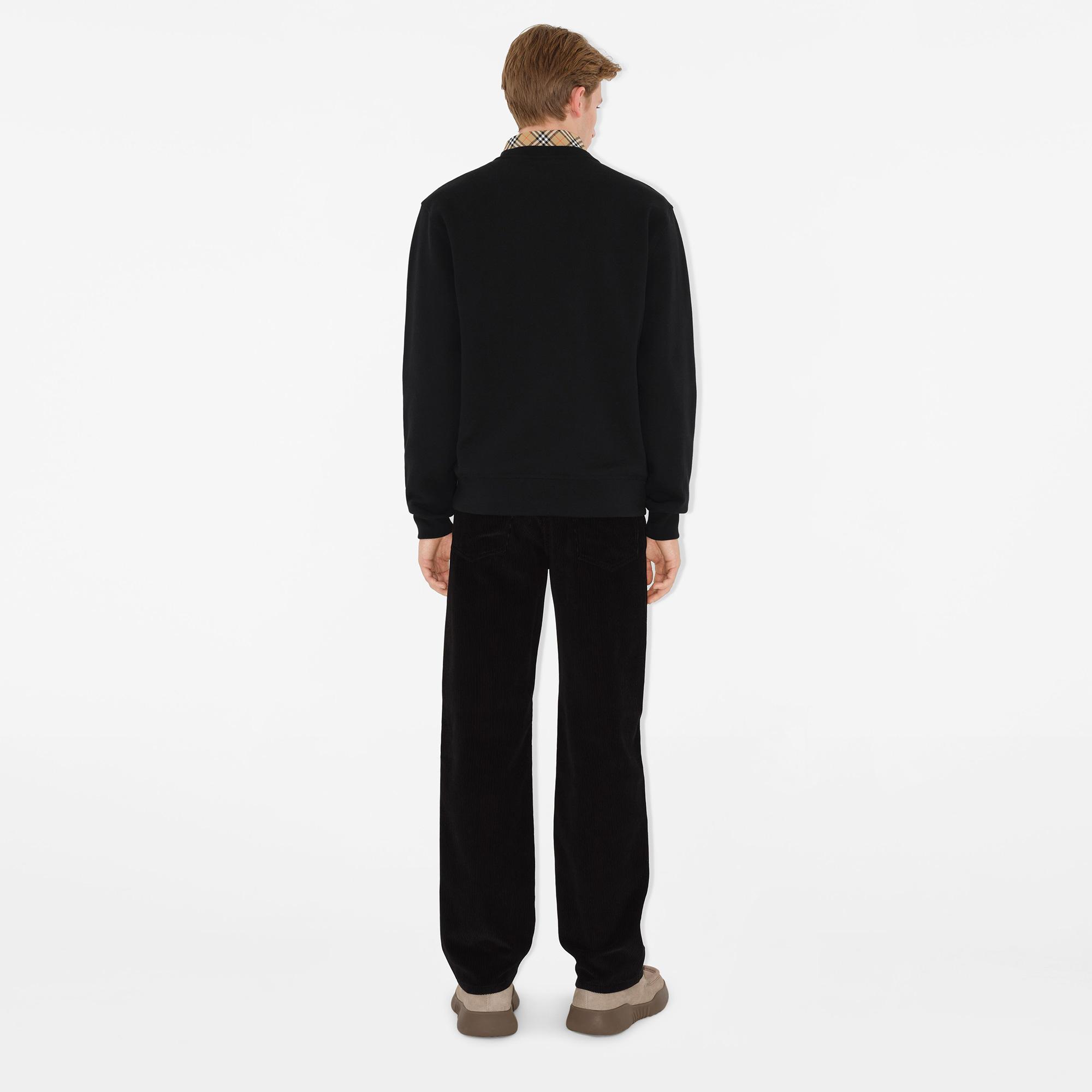 Burberry For Label Cotton Erkek Siyah Sweatshirt