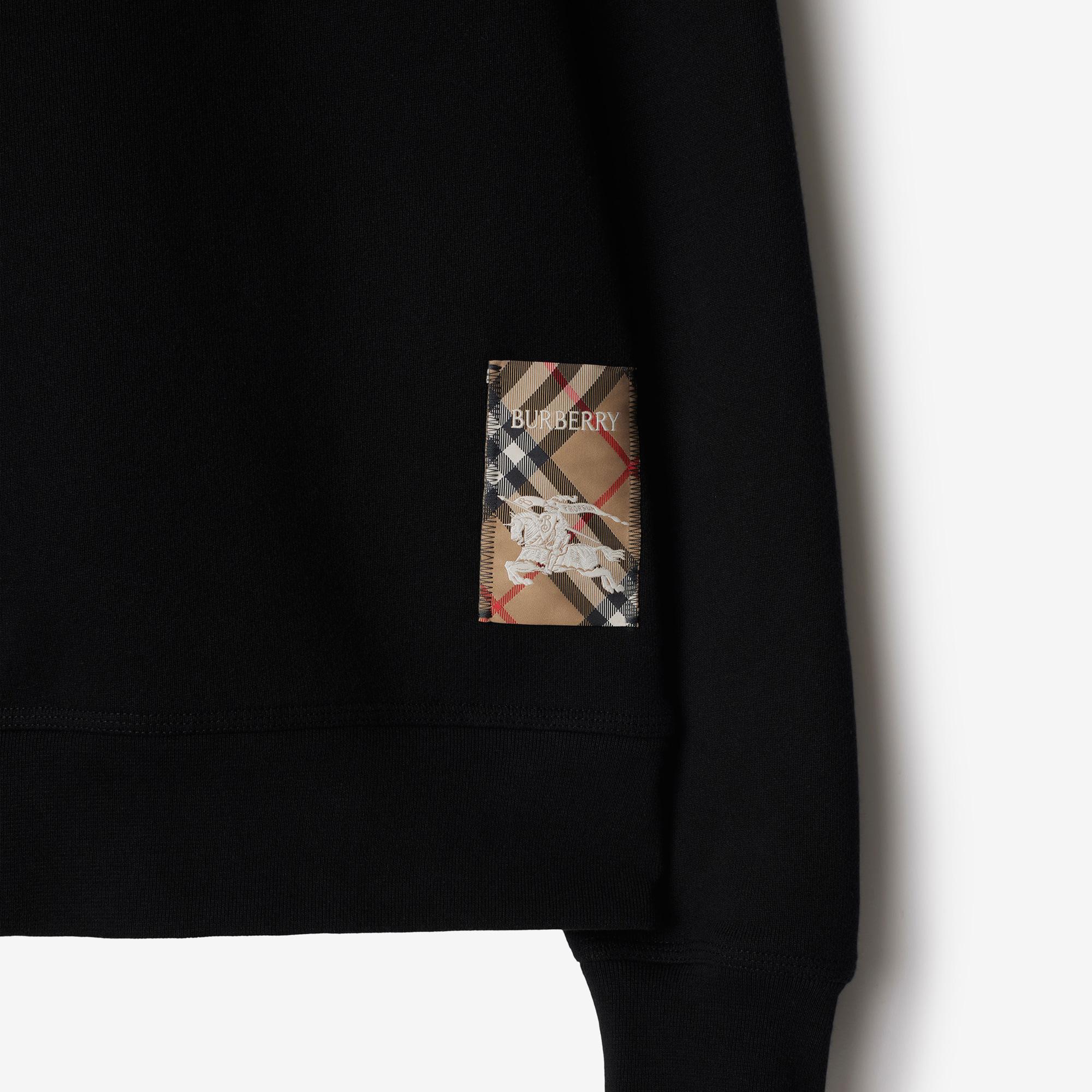 Burberry For Label Cotton Erkek Siyah Sweatshirt