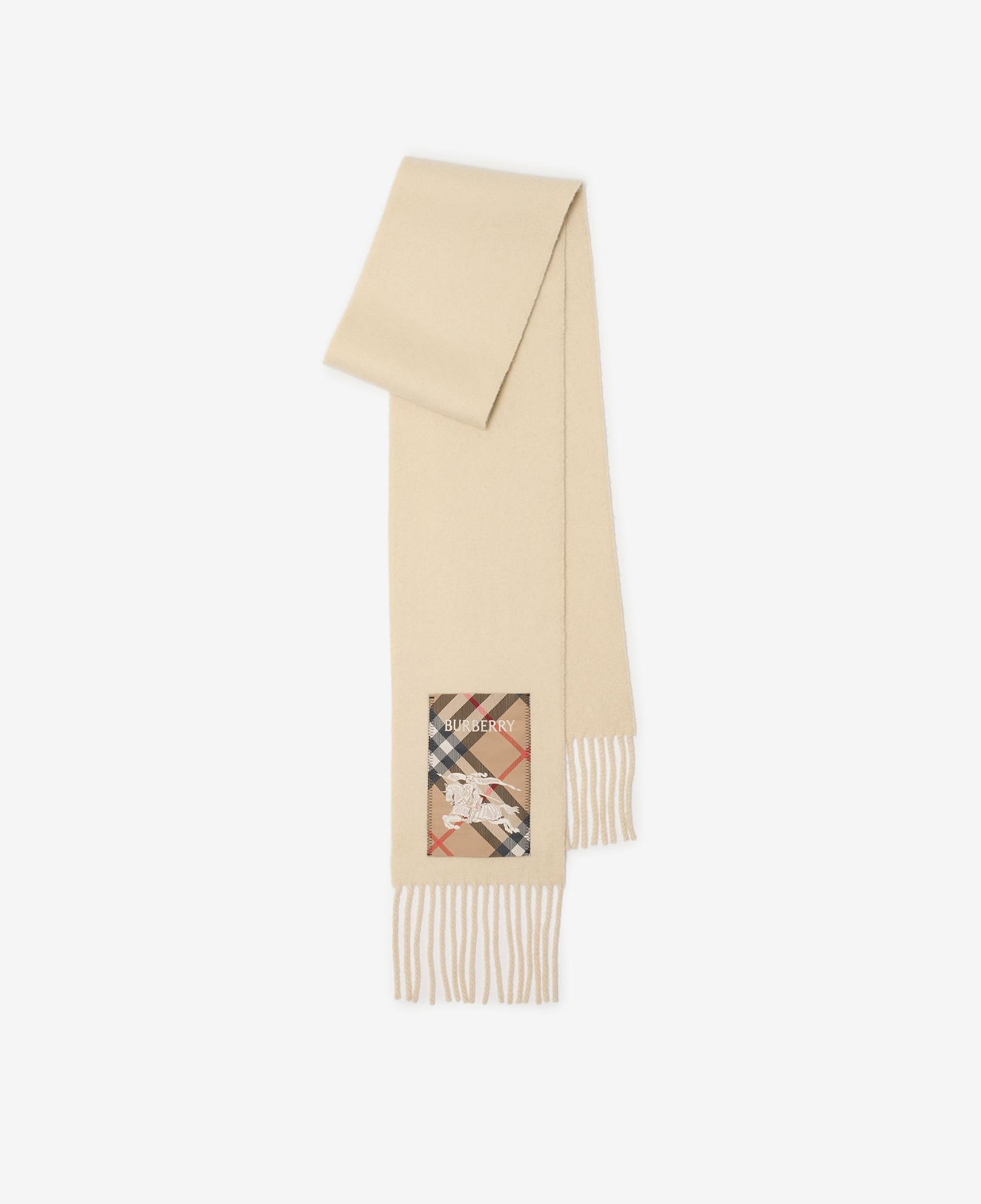 Burberry Solid Scf Label Cashmere Kadın Krem Atkı