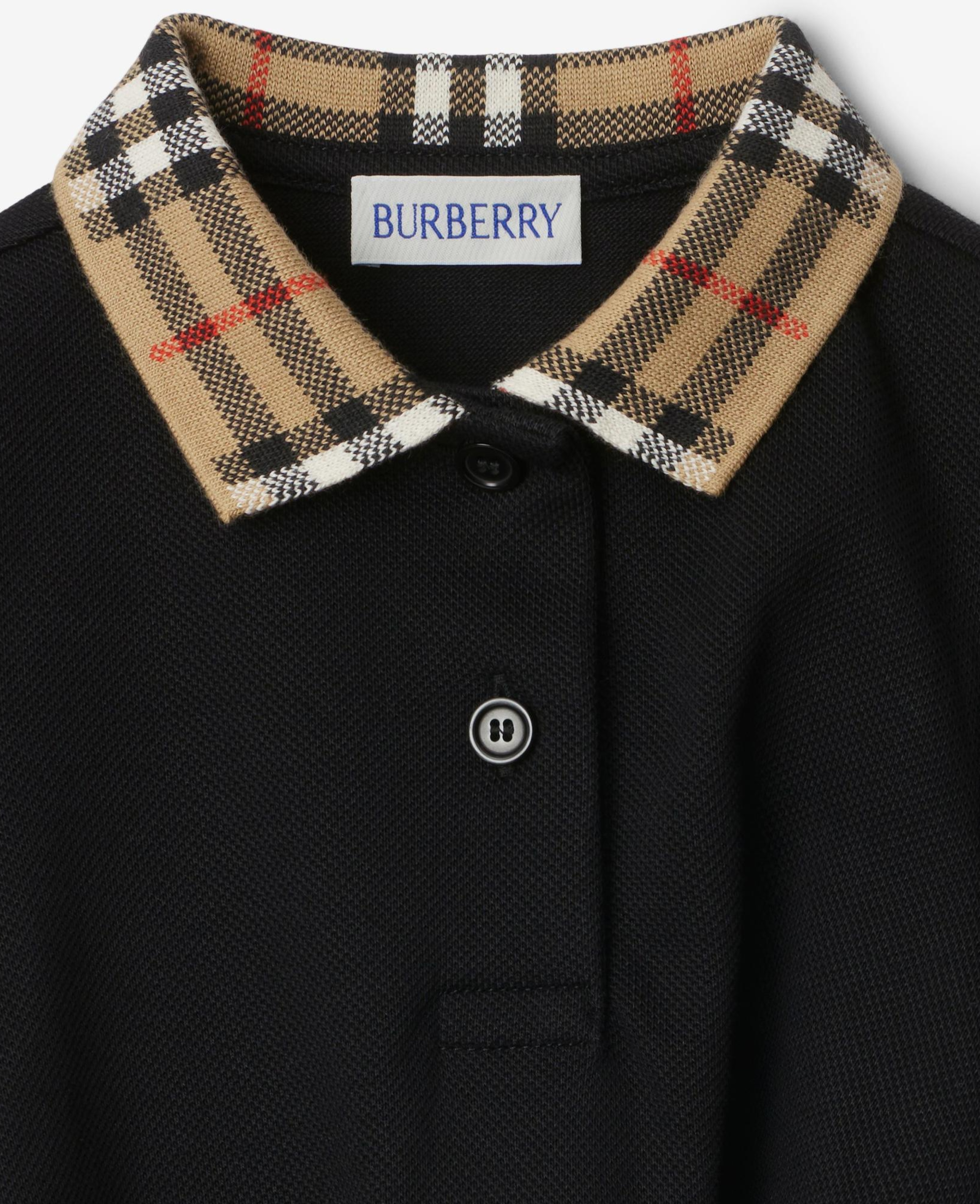 Burberry Astrid Collar Cotton Çocuk Siyah Elbise
