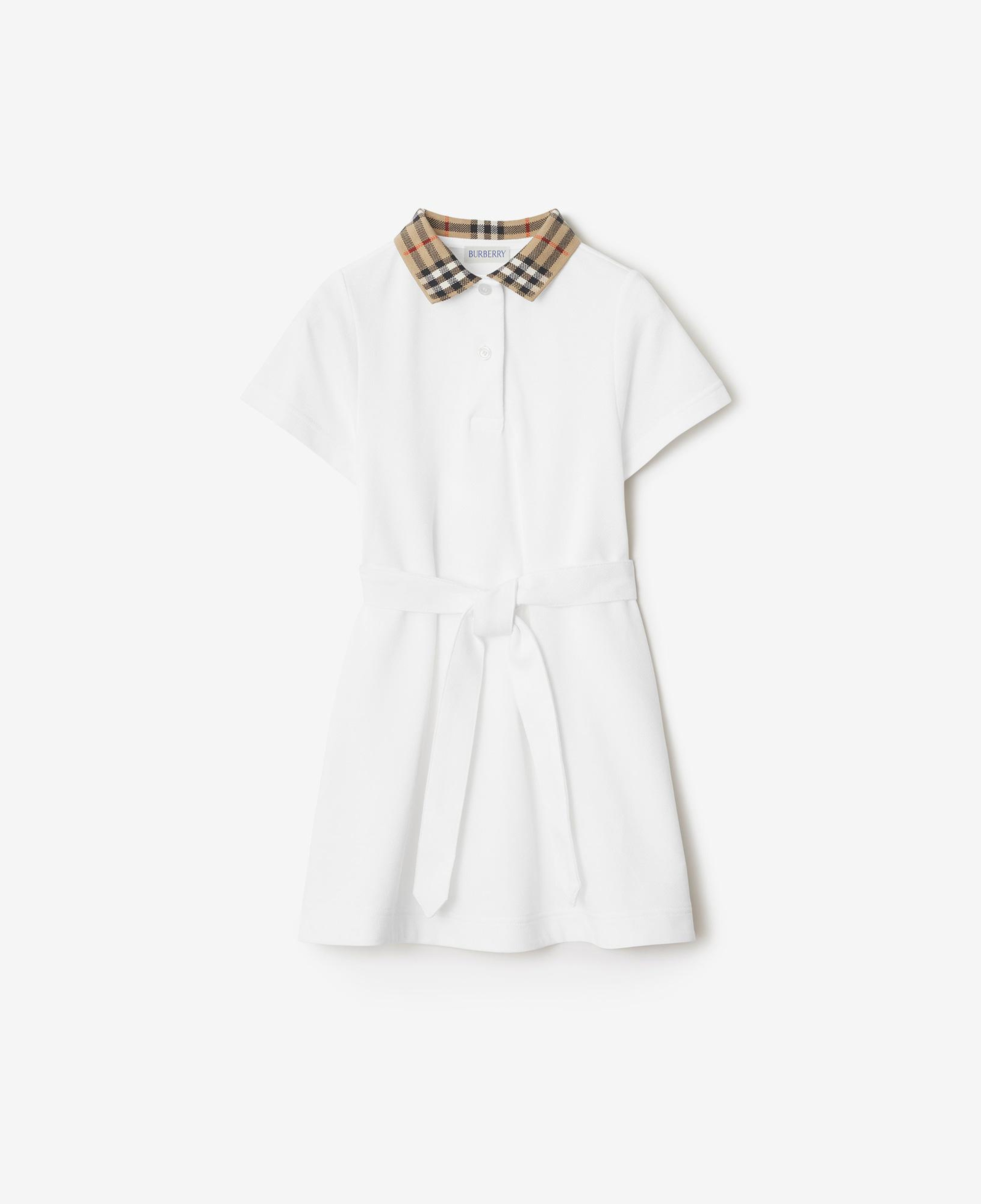 Burberry Astrid Collar Cotton Çocuk Beyaz Elbise