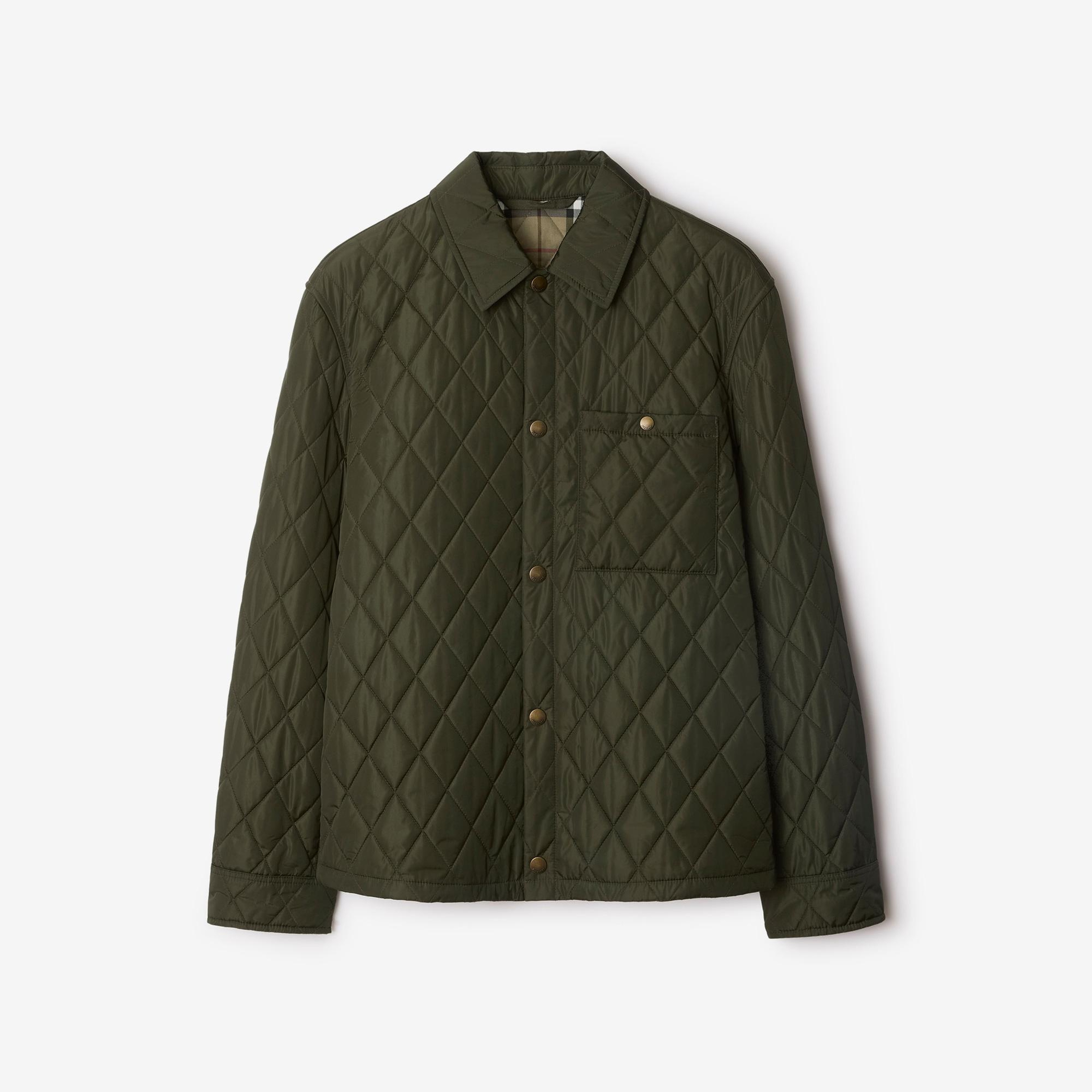 Burberry Tal Quilted Nylon Overshirt Erkek Haki Mont