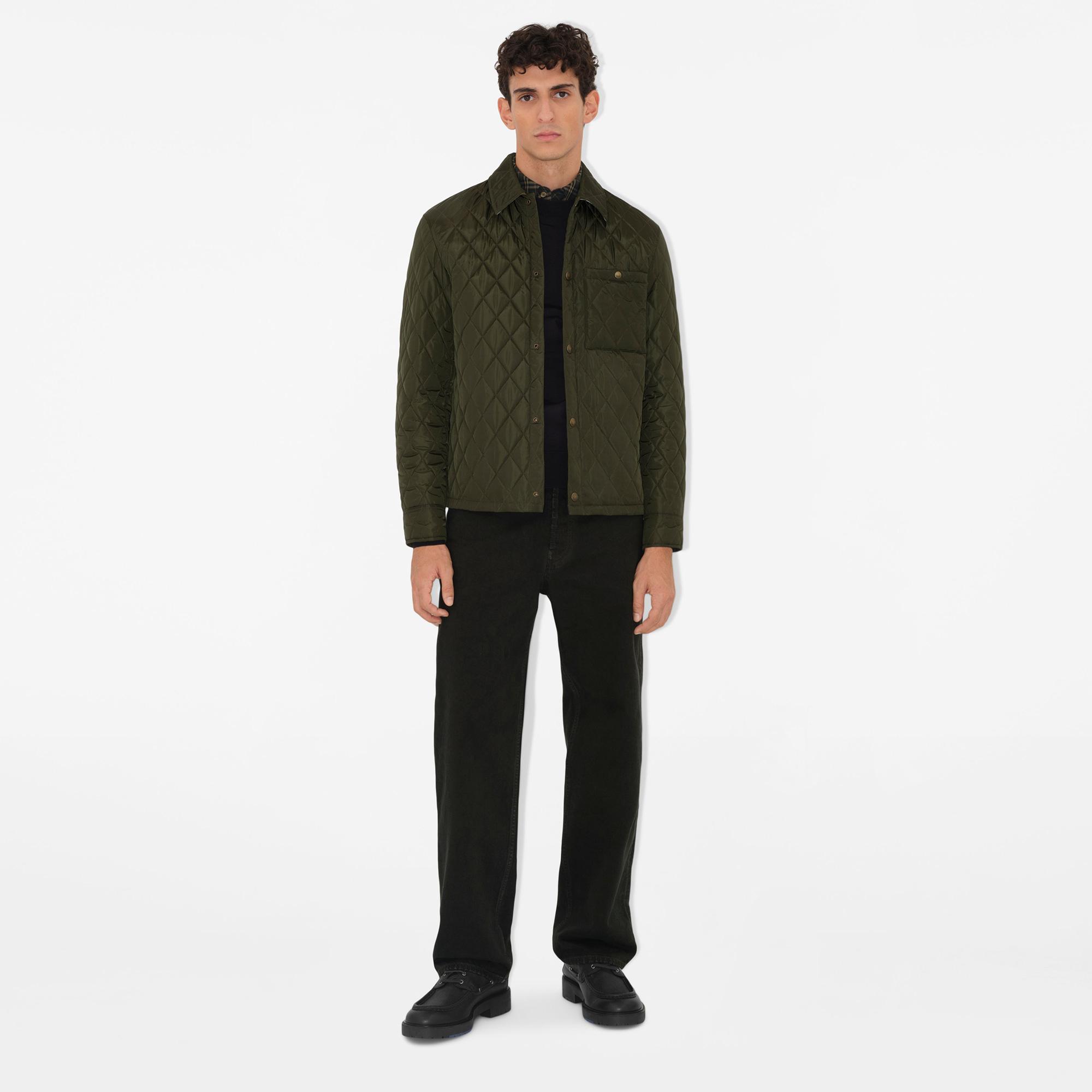 Burberry Tal Quilted Nylon Overshirt Erkek Haki Mont