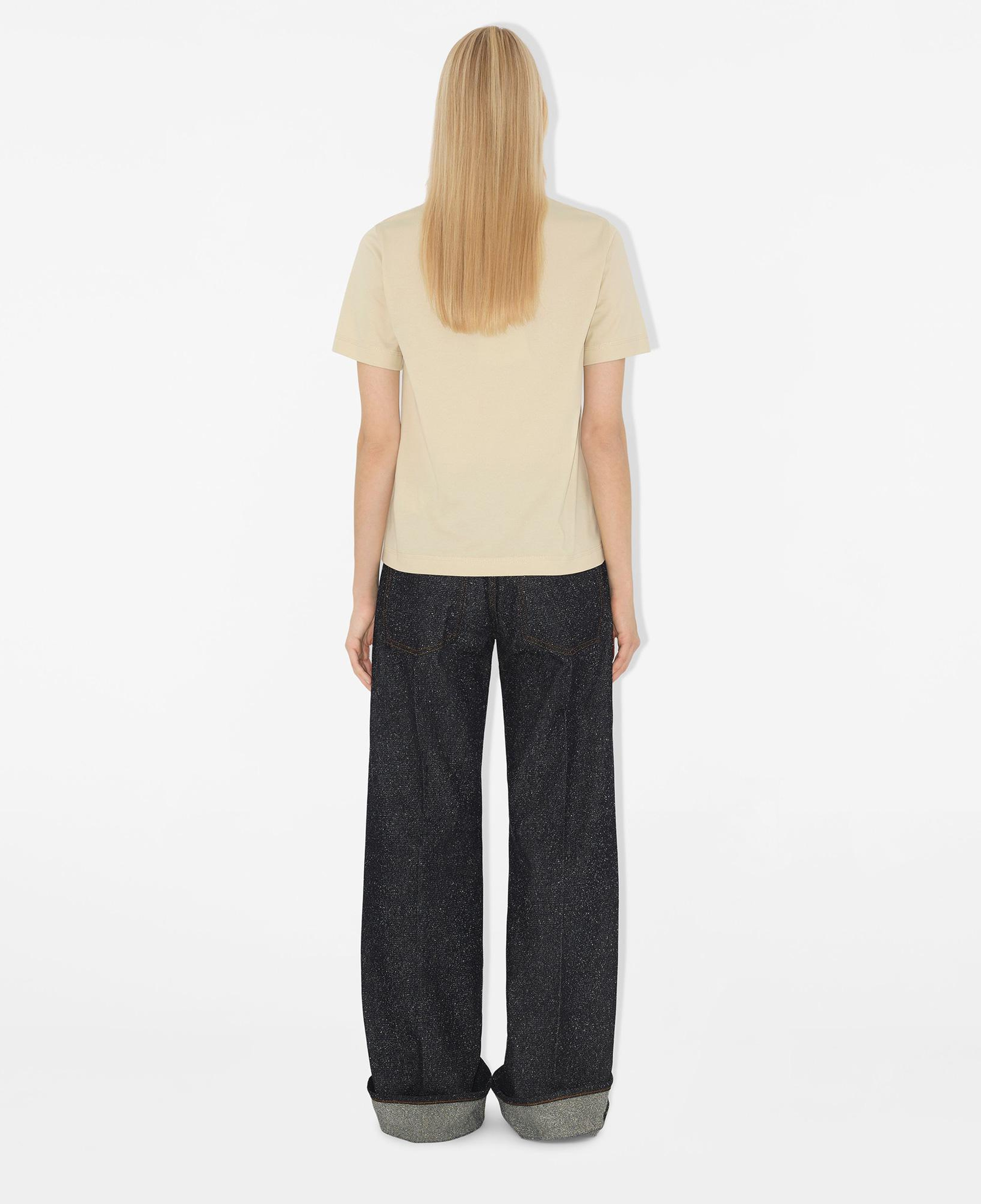 Burberry For Label Cotton Kadın Krem T-Shirt