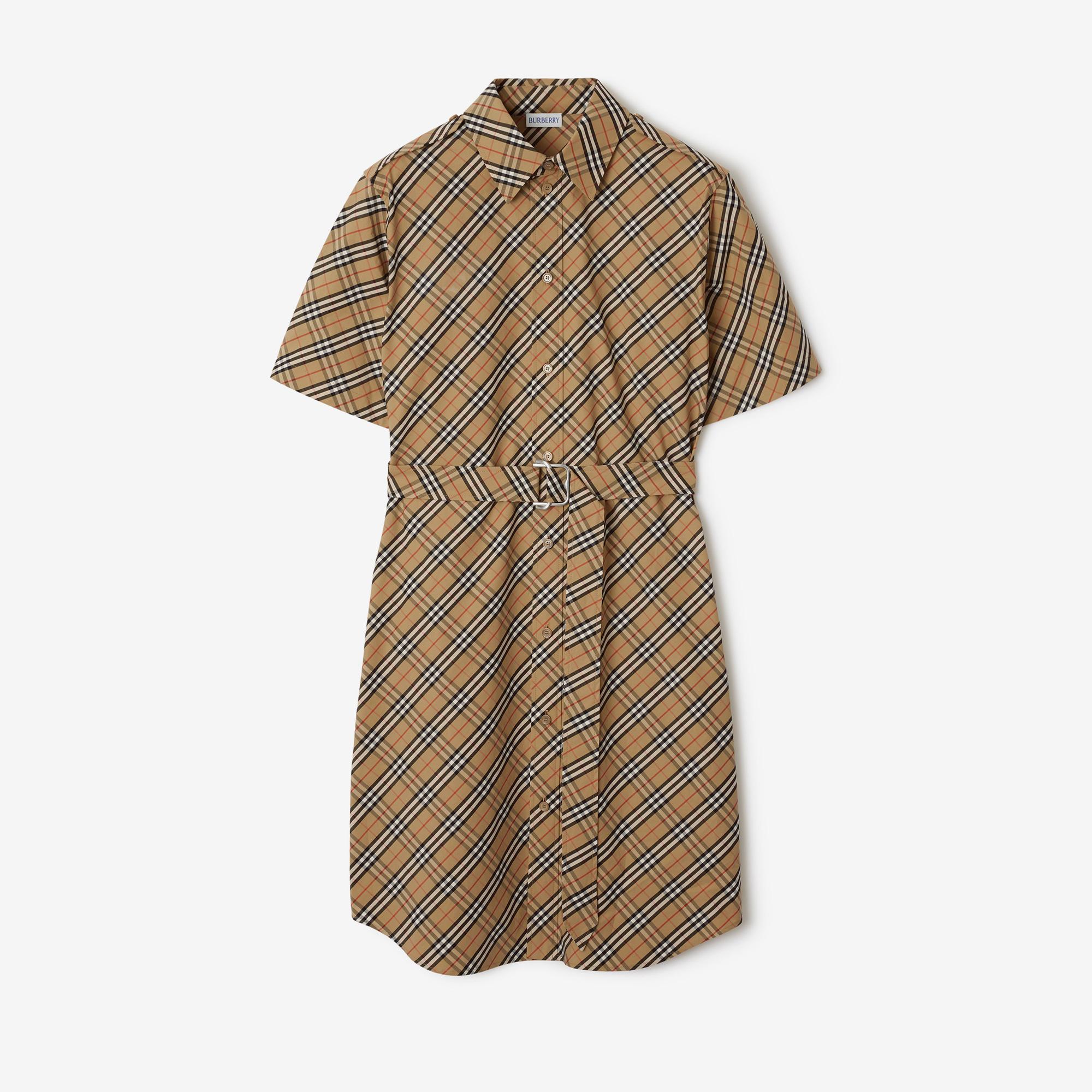 Burberry Tec Cotton Kadın Bej Elbise