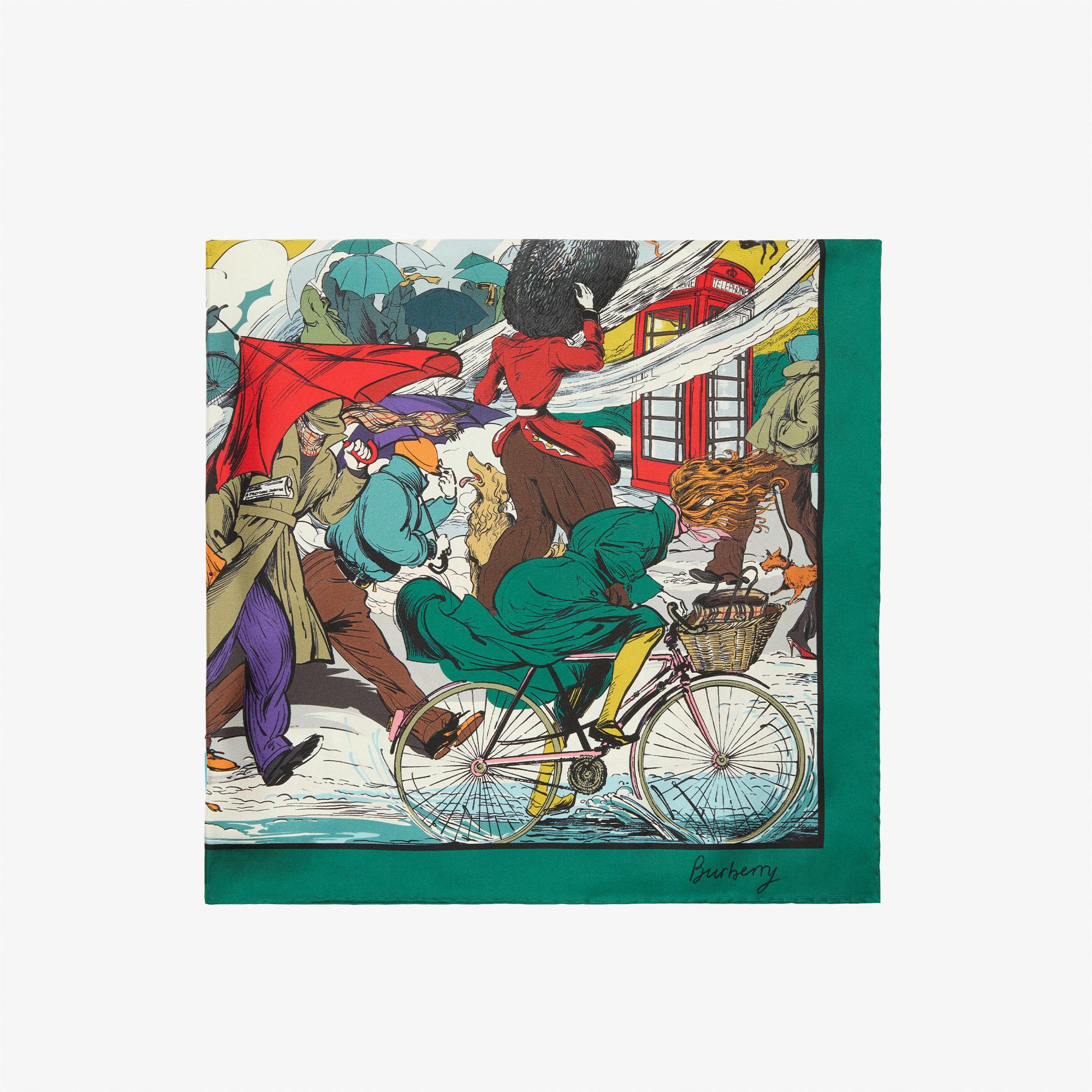 Burberry Silk Kadın Yeşil Eşarp