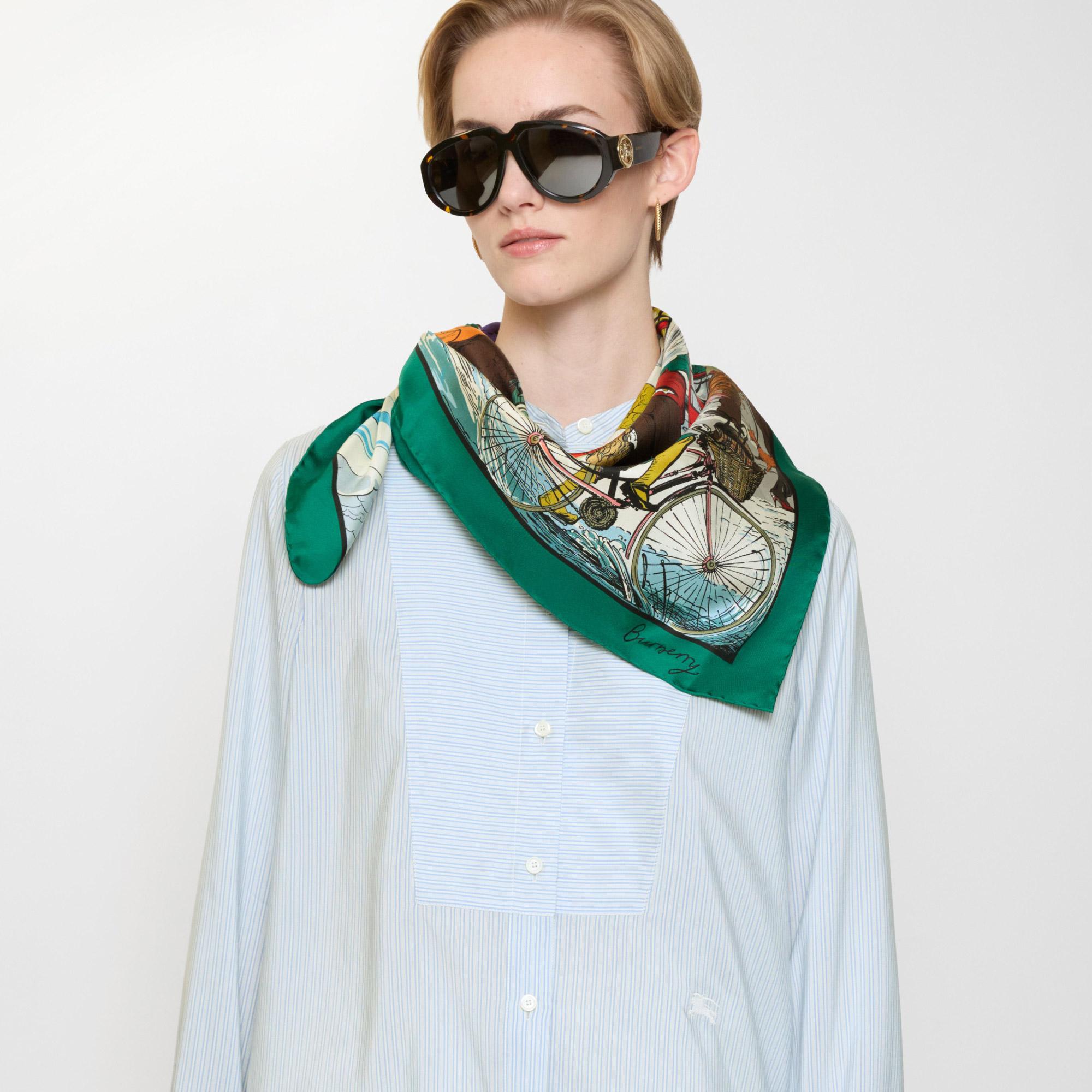 Burberry Silk Kadın Yeşil Eşarp