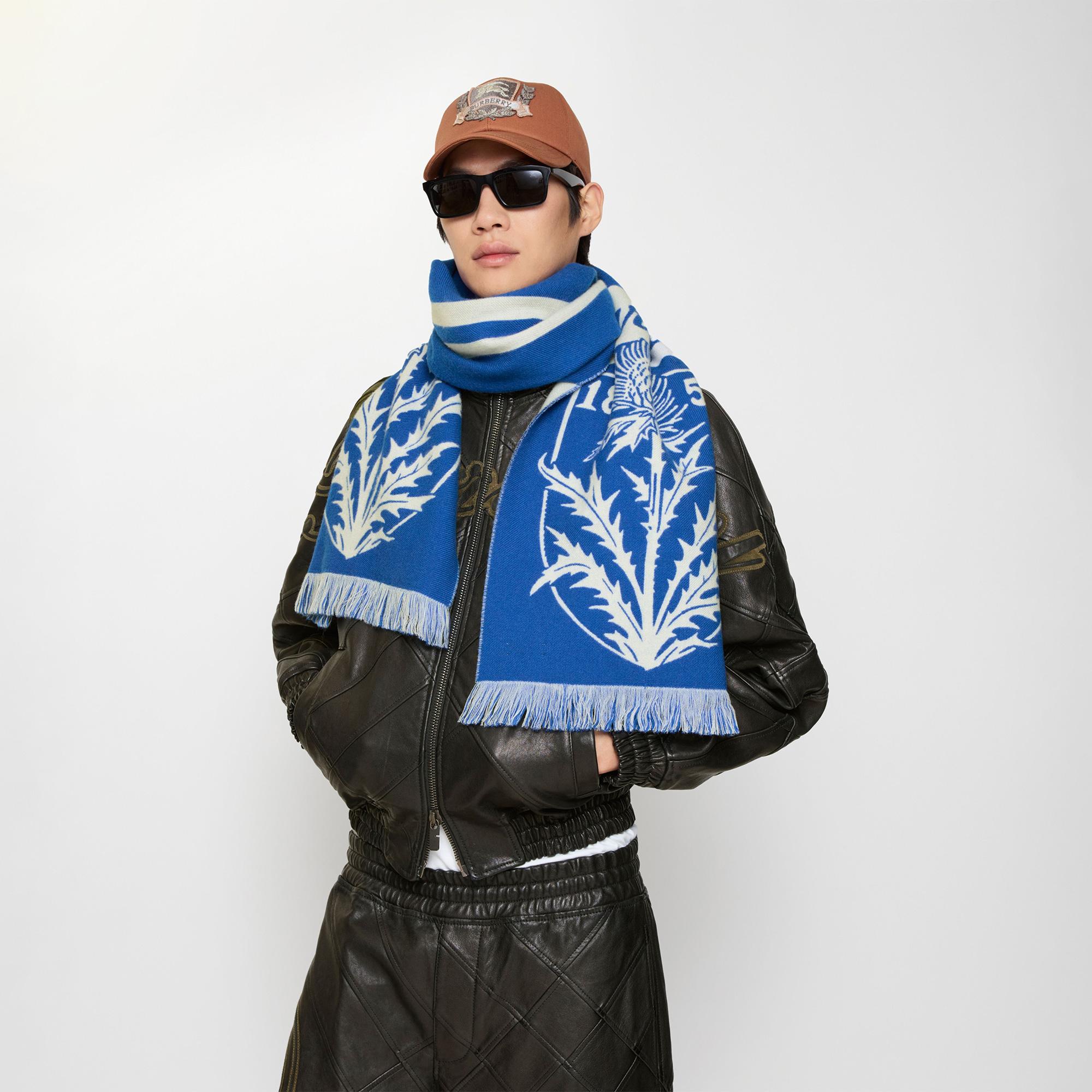 Burberry Thıstle Football Kadın Mavi Atkı