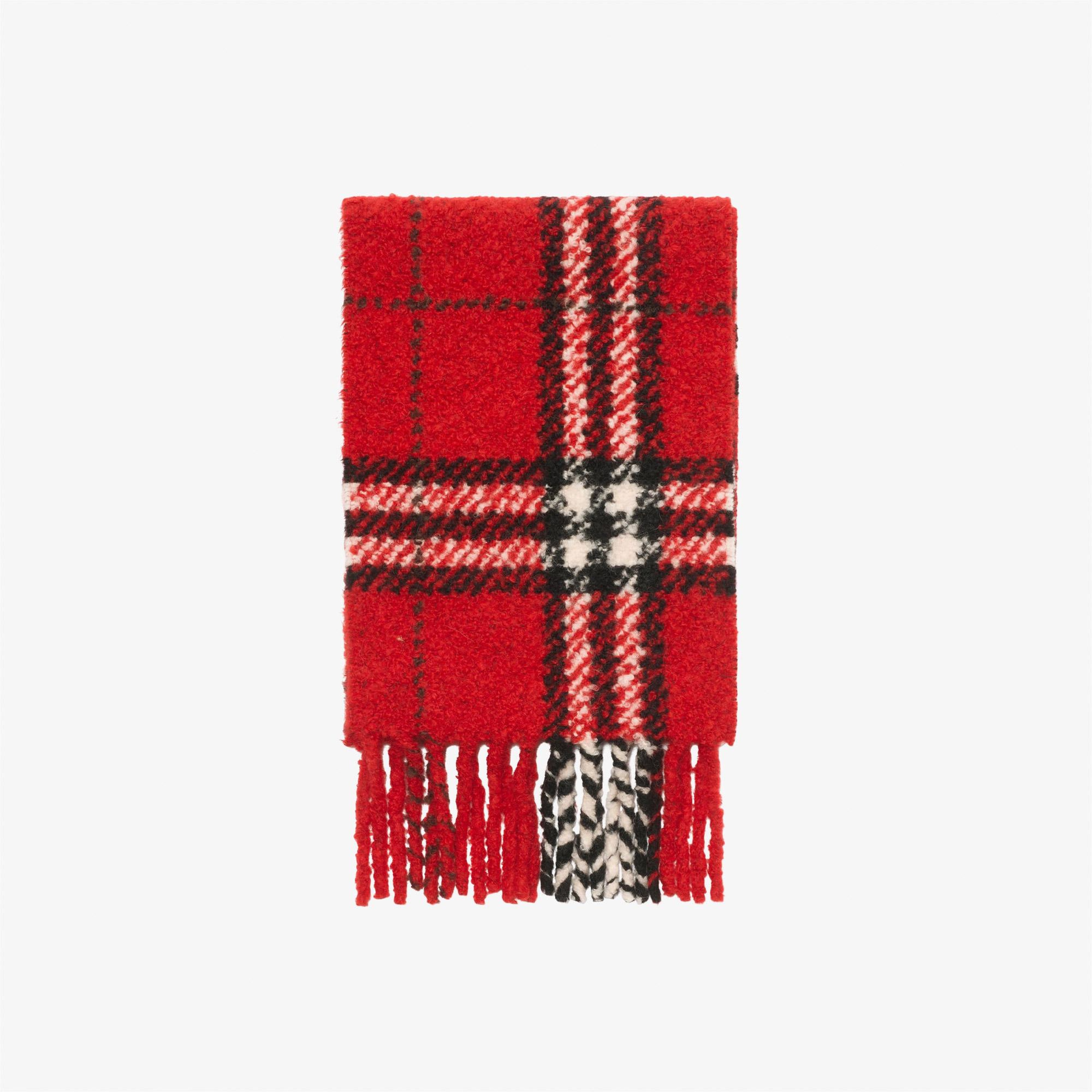 Burberry Check Boucle Kadın Kırmızı Atkı