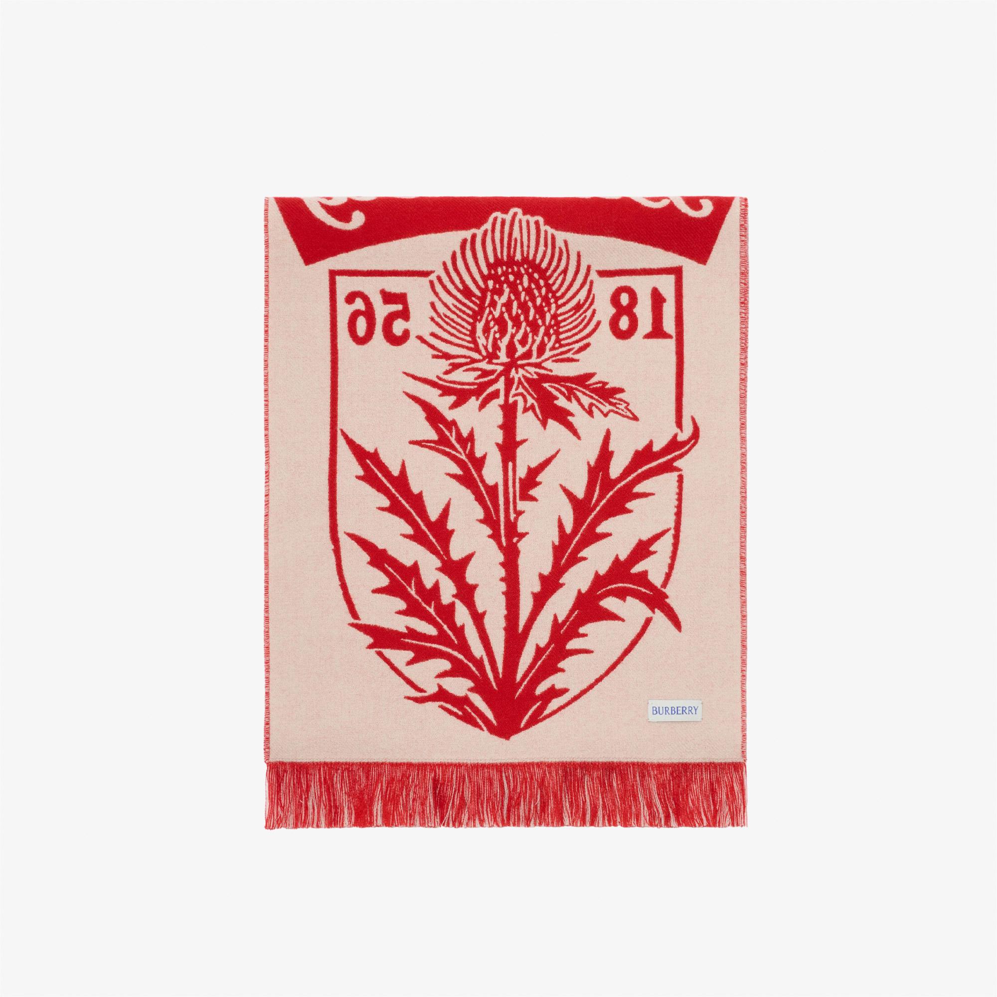 Burberry Thıstle Football Kadın Kırmızı Atkı
