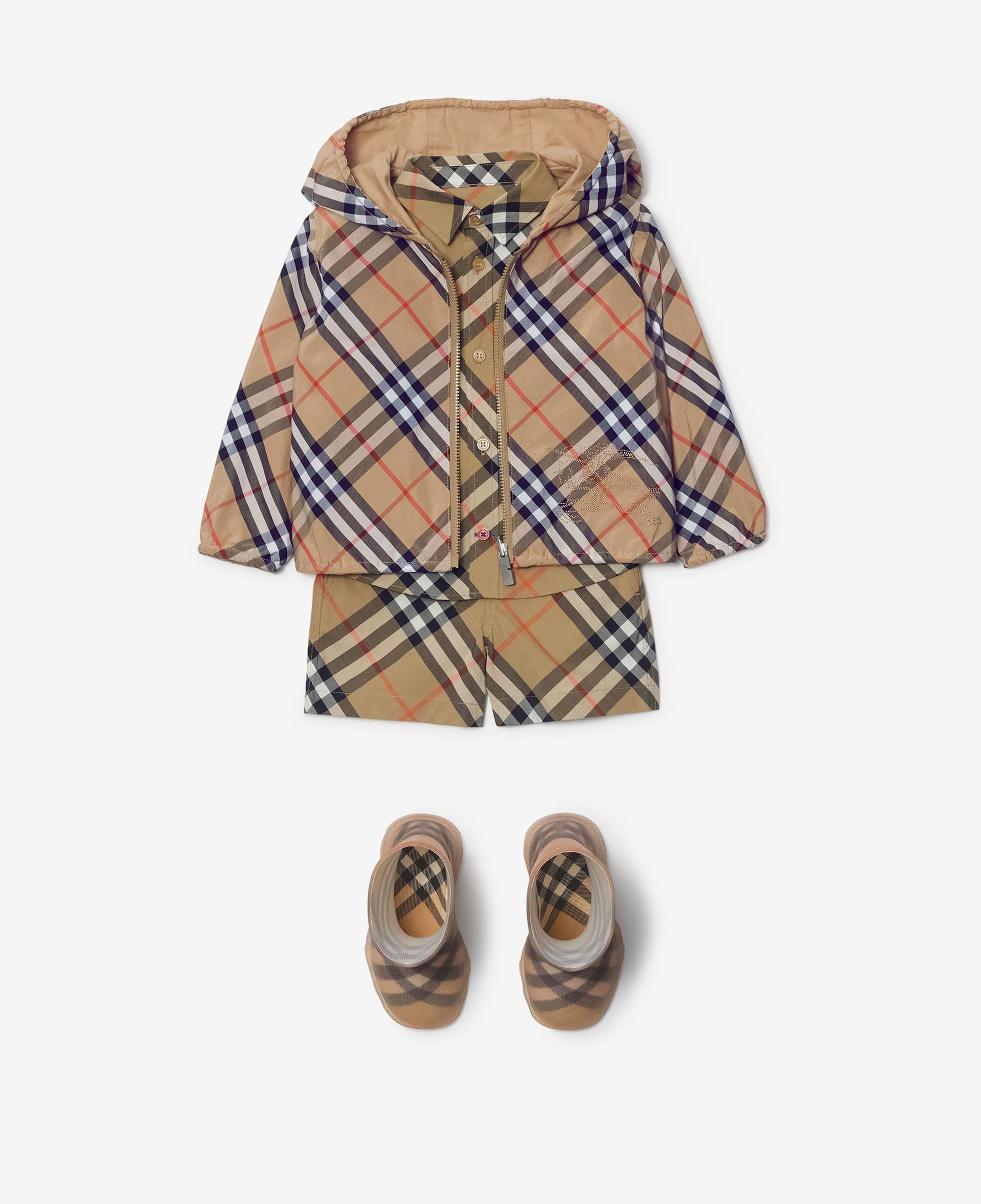 Burberry Reversible Check Pamuk Karışımlı Çocuk Bej Ceket