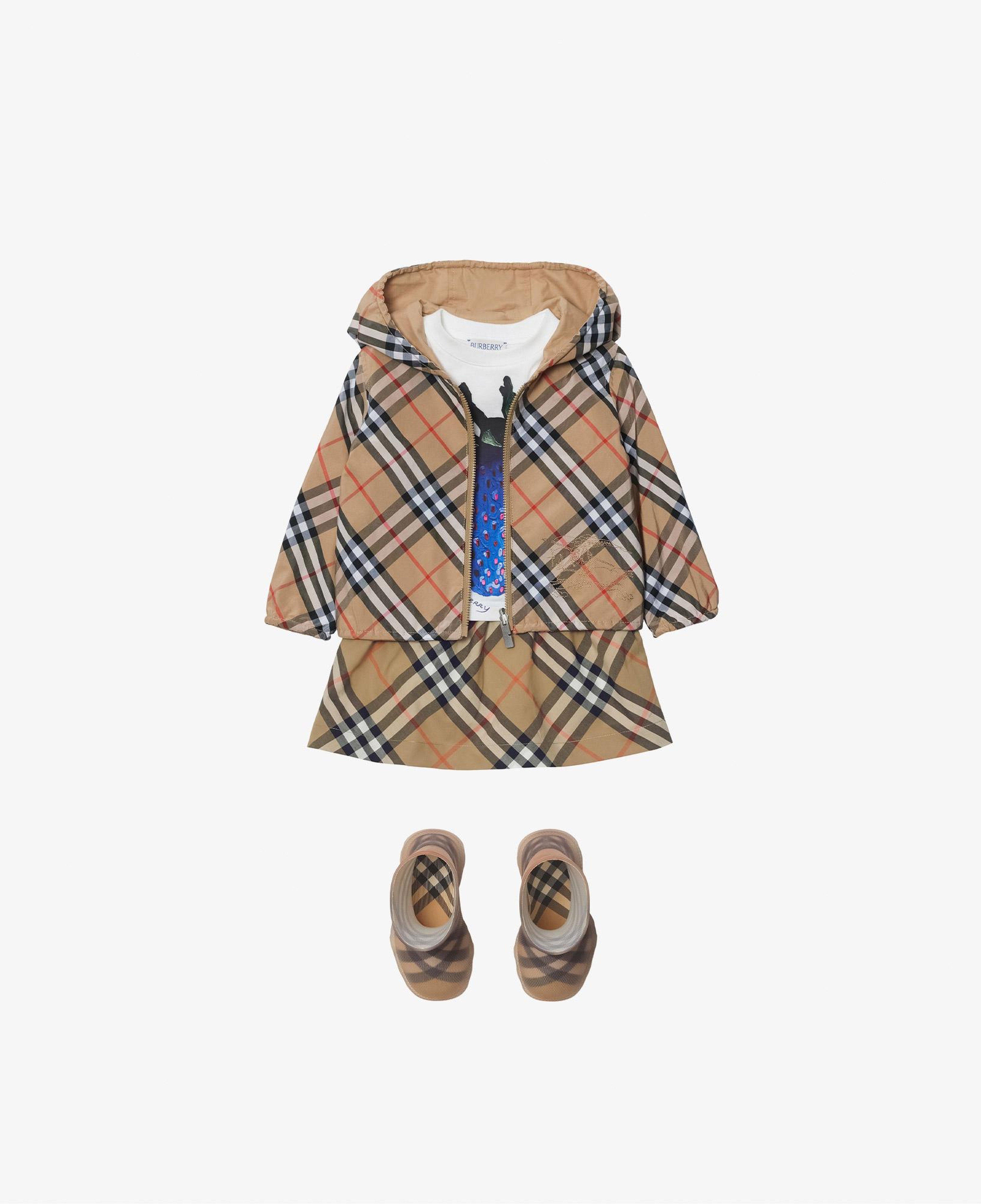 Burberry Reversible Check Pamuk Karışımlı Çocuk Bej Ceket