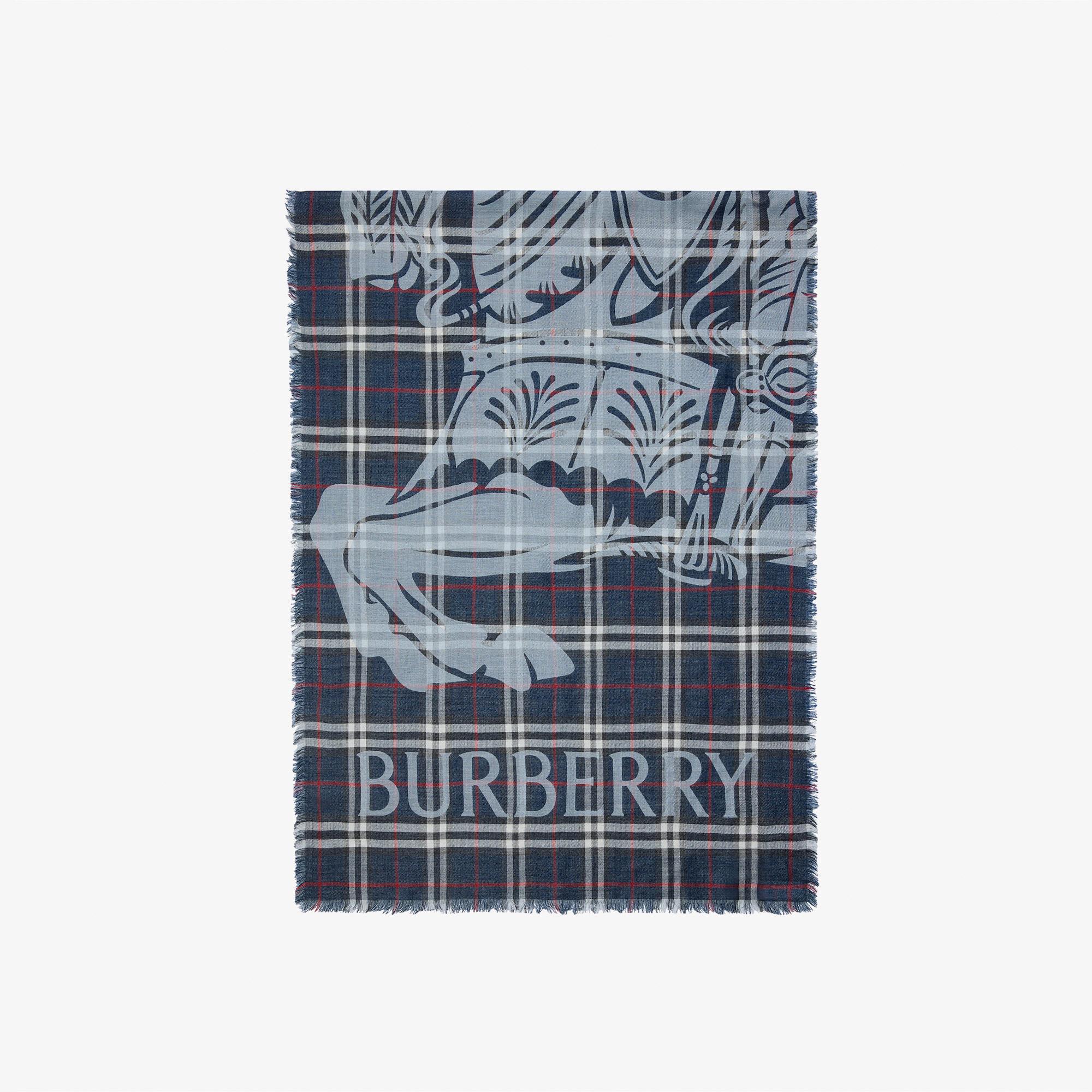 Burberry 200X70 Ekd Check Kadın Lacivert Atkı