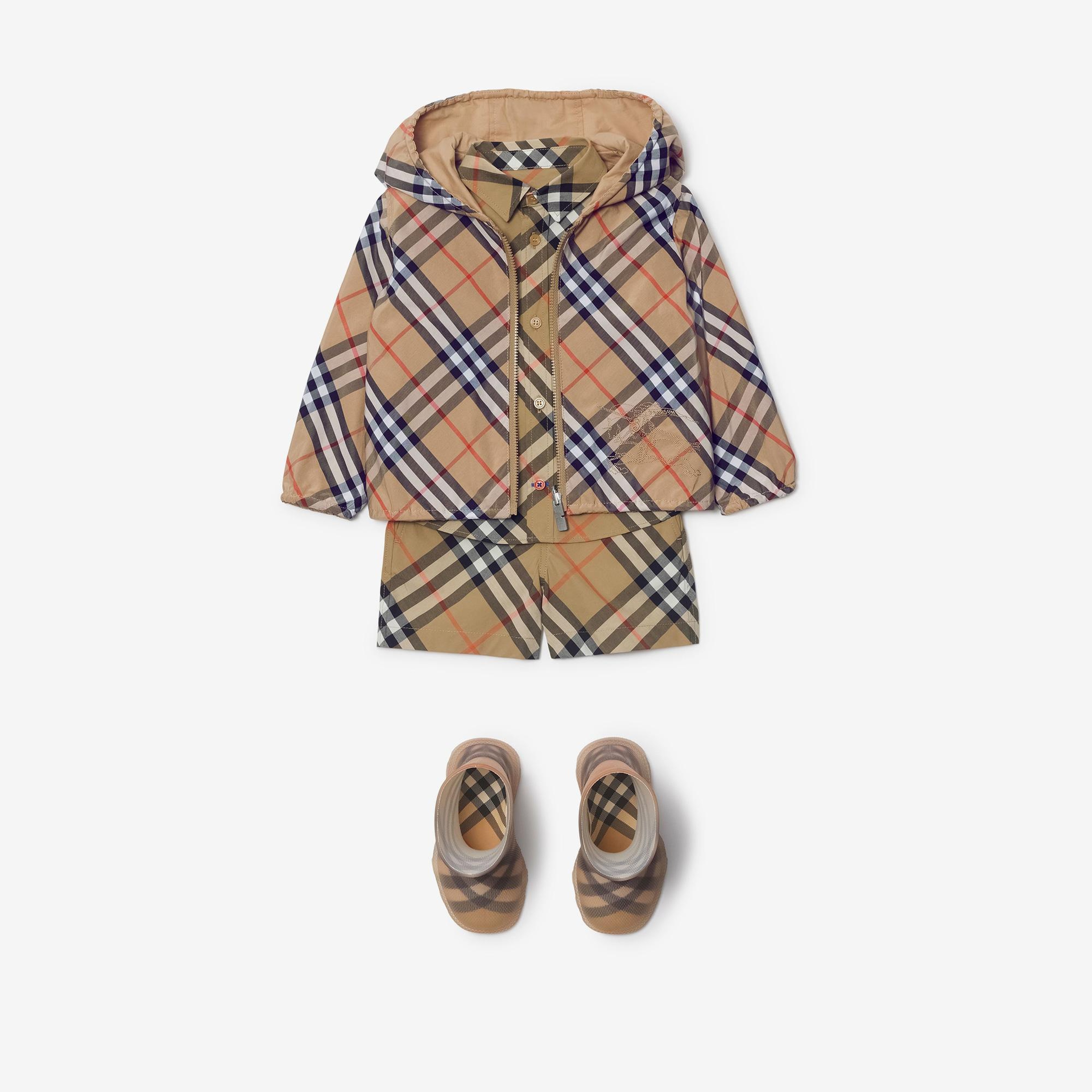 Burberry Reversible Check Pamuk Karışımlı Çocuk Bej Ceket