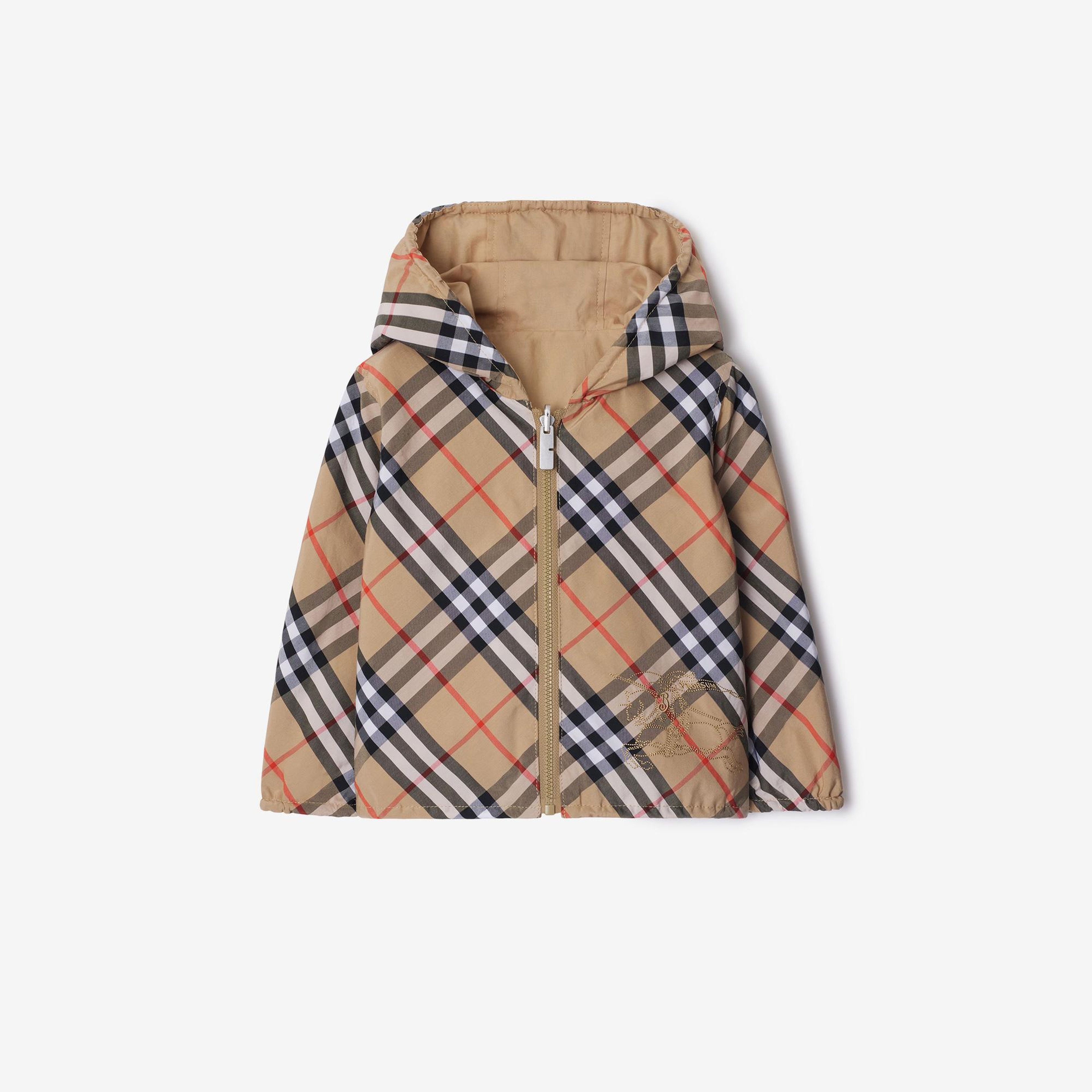 Burberry Reversible Check Pamuk Karışımlı Çocuk Bej Ceket