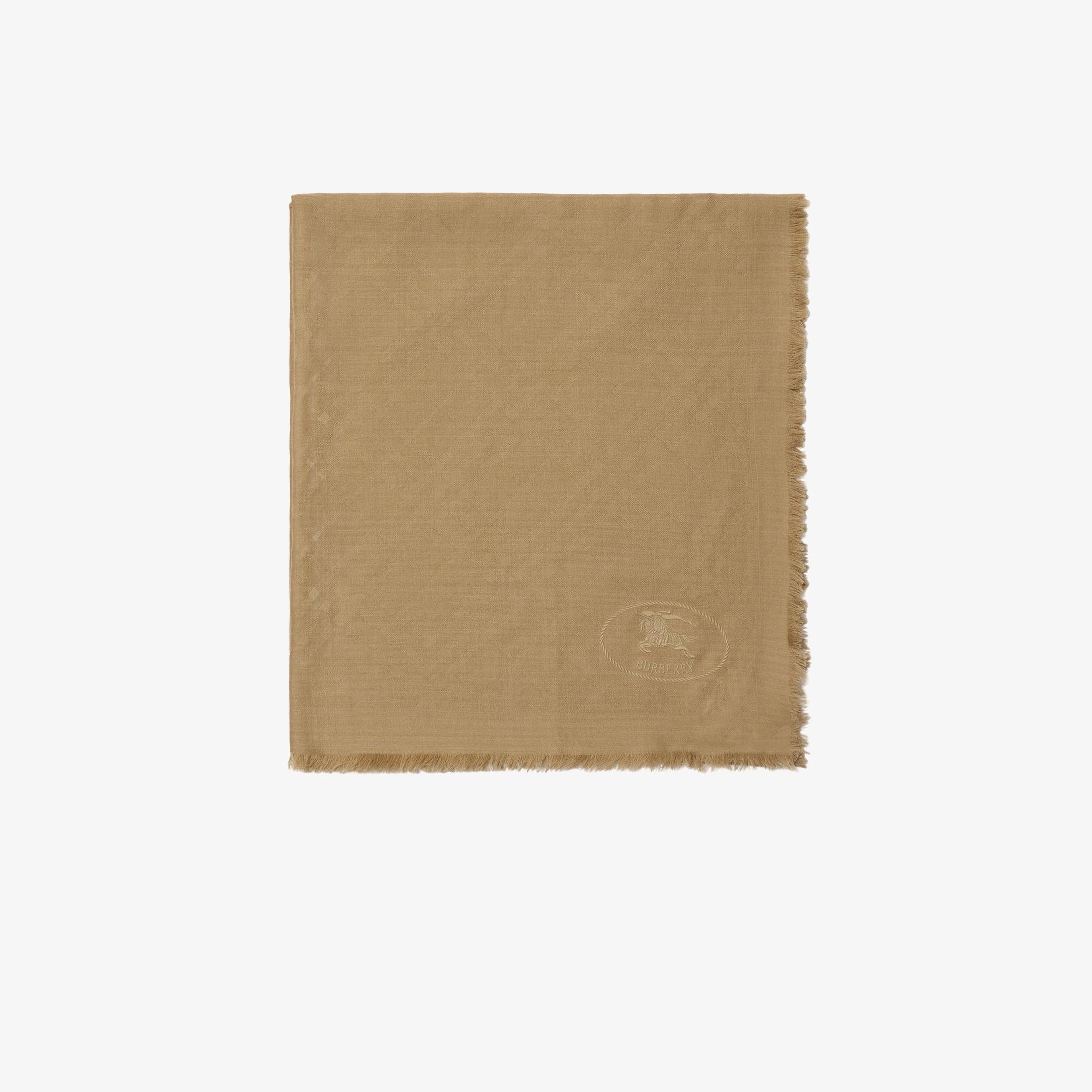 Burberry Med Wide Check Wool Silk Kadın Bej Atkı