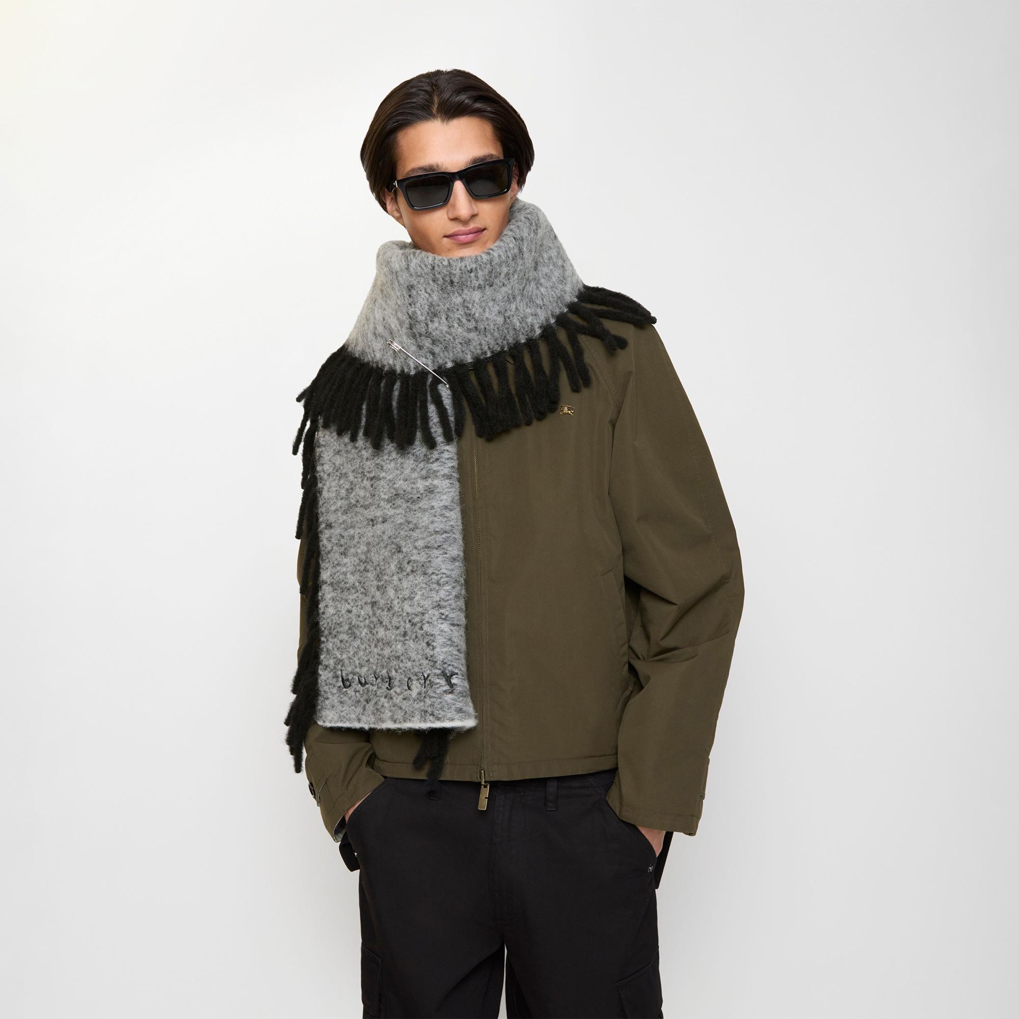 Burberry Alpaca Happy Kadın Gri Atkı