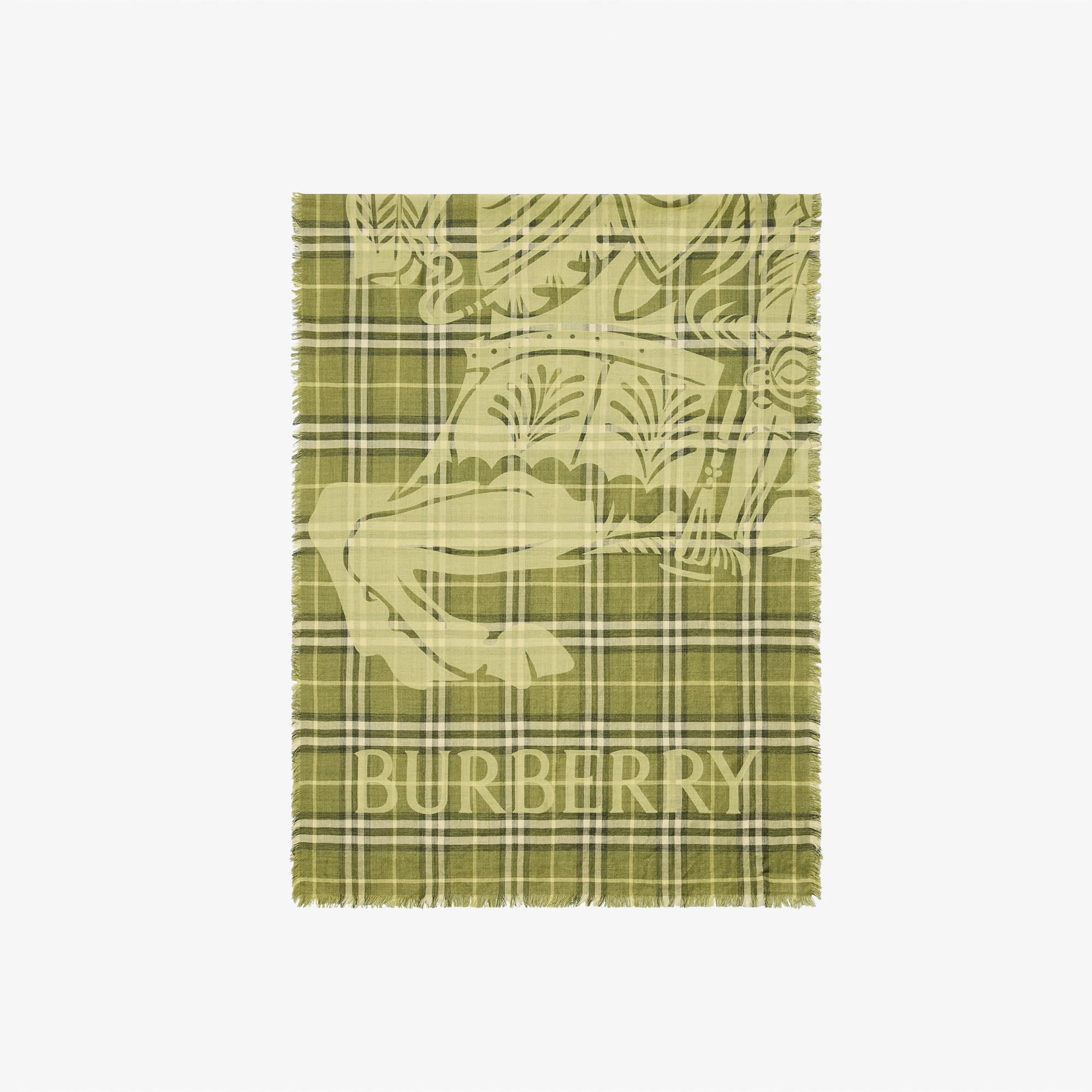 Burberry 200X70 Ekd Check Kadın Yeşil Atkı