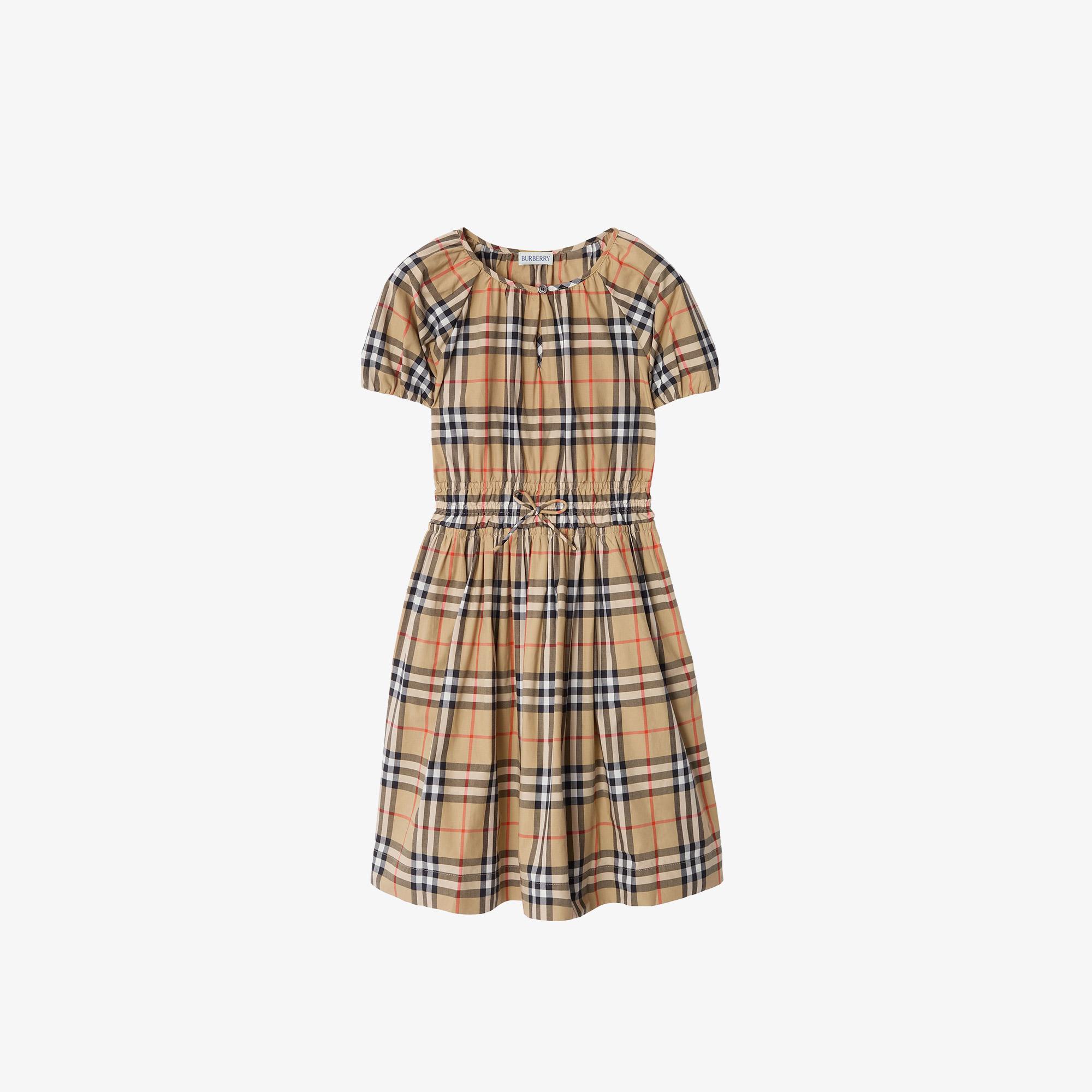 Burberry Rumı Check Çocuk Bej Elbise