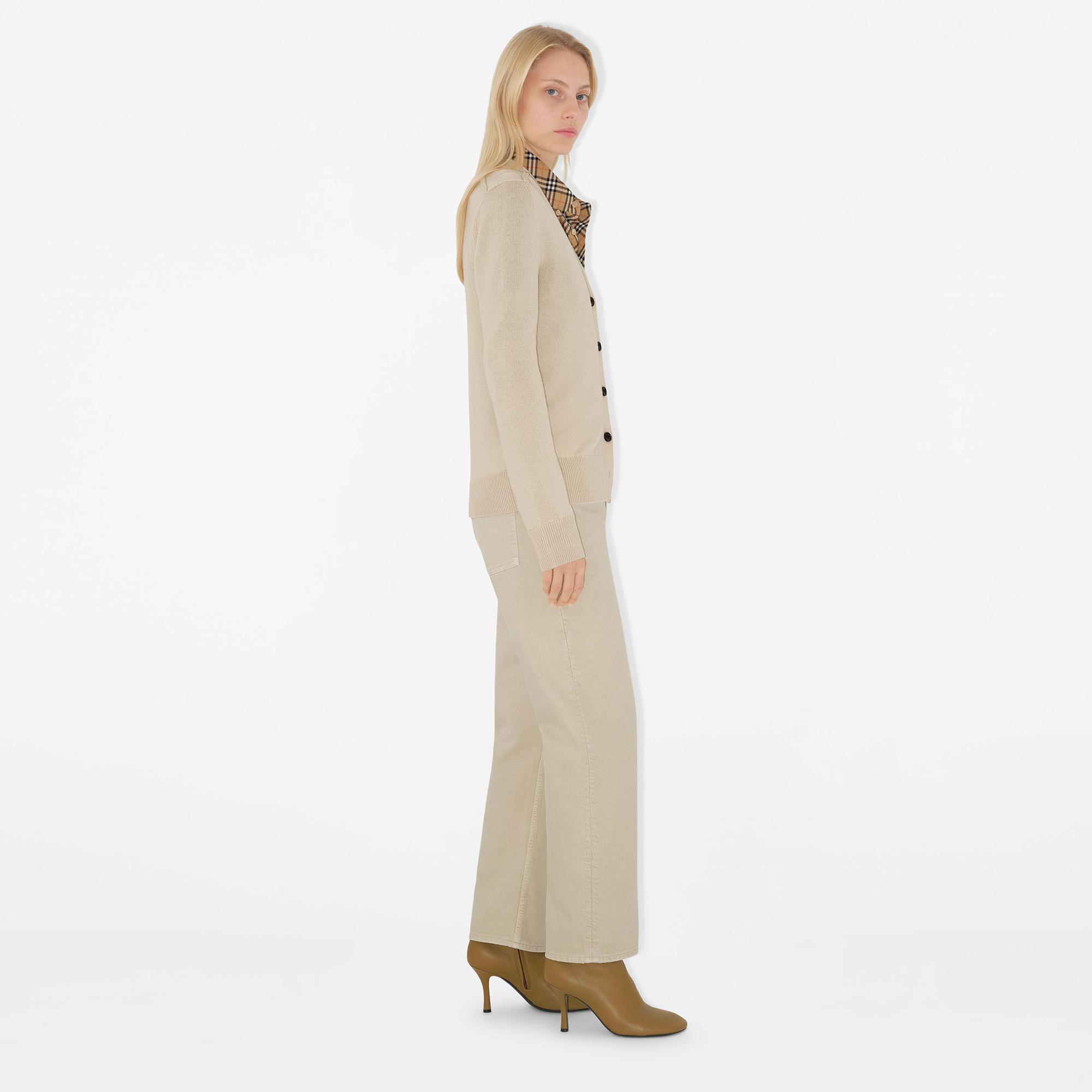 Burberry Smt Label Wool Cardigan Kadın Krem Hırka