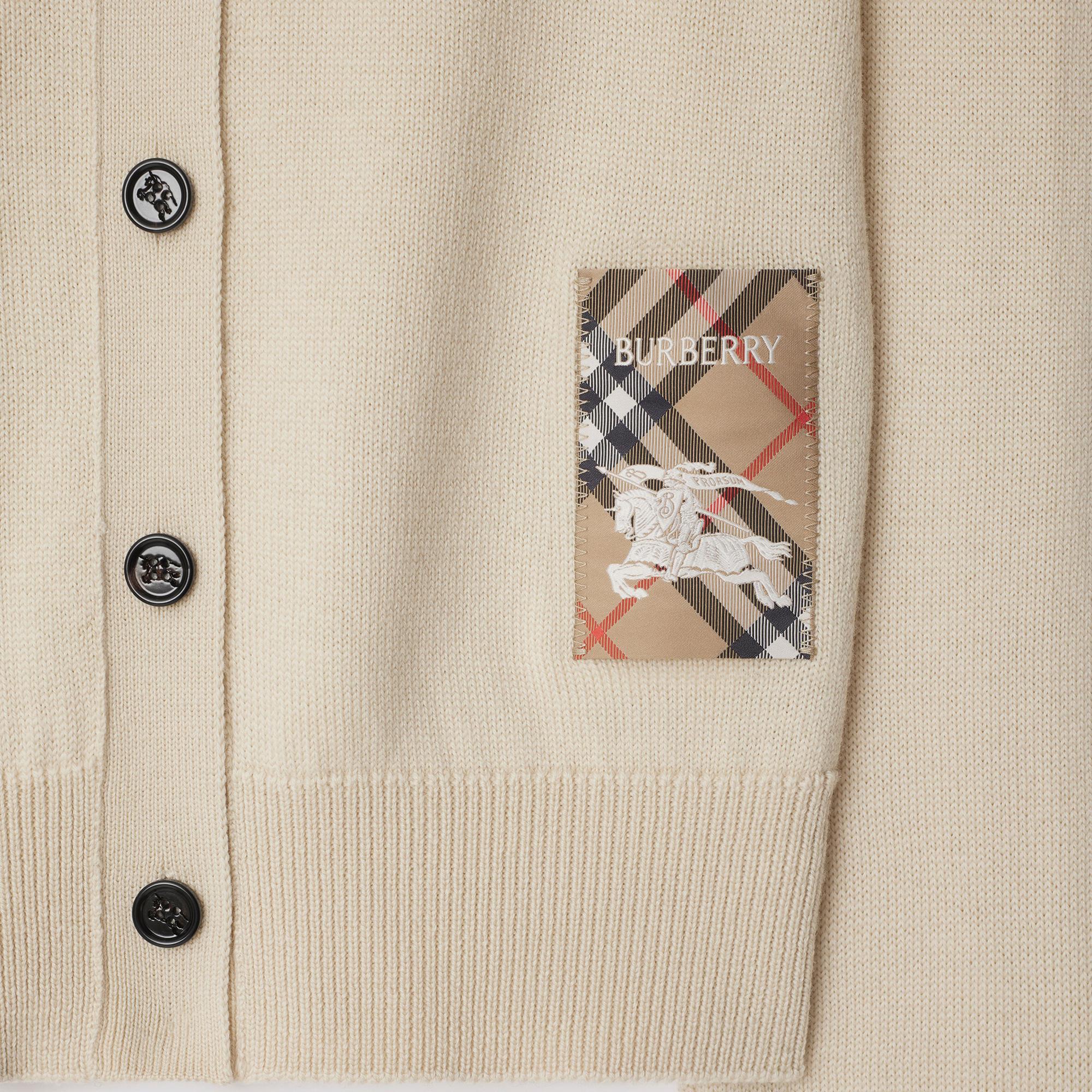 Burberry Smt Label Wool Cardigan Kadın Krem Hırka
