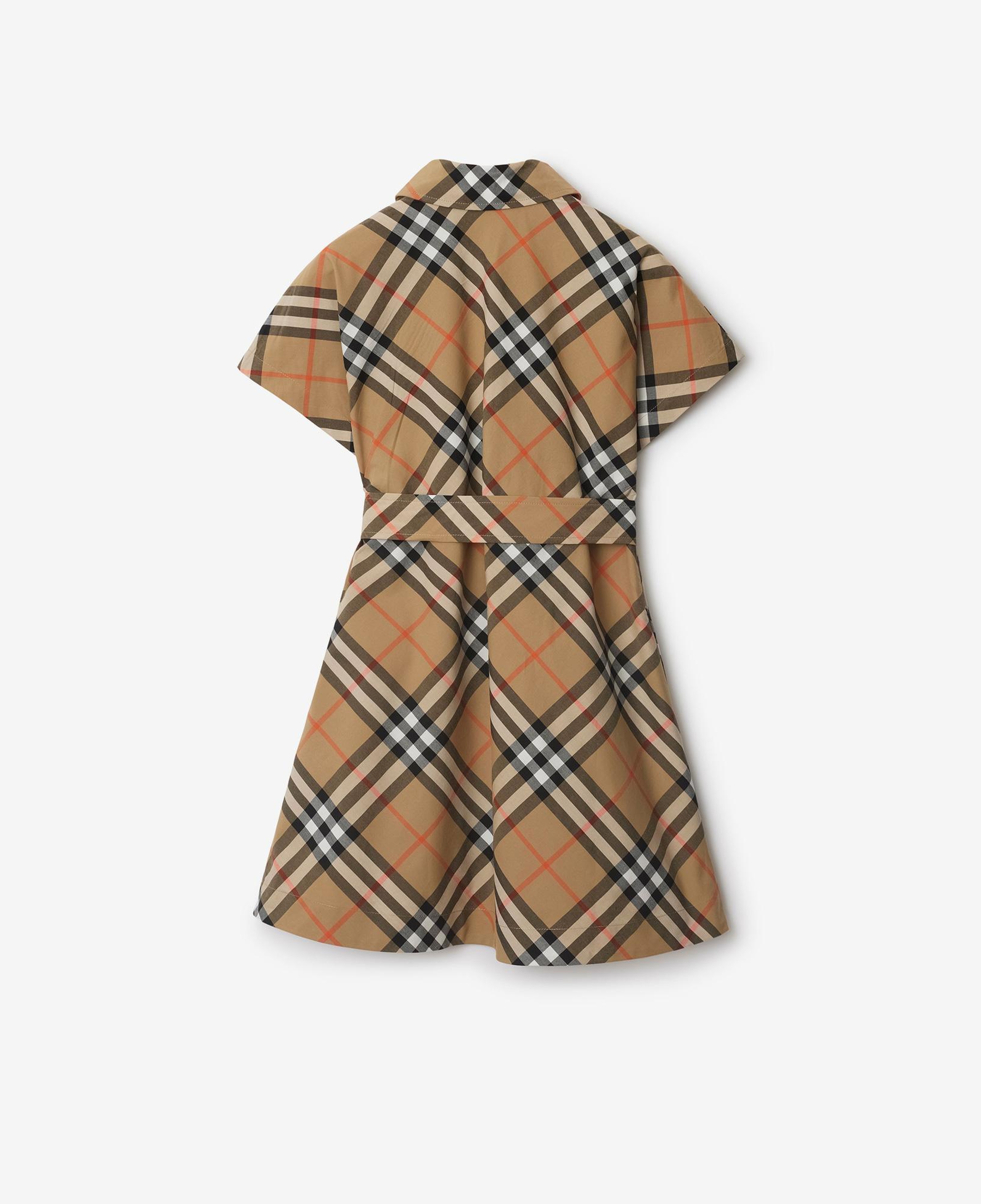 Burberry Check Pamuklu Çocuk Bej Elbise