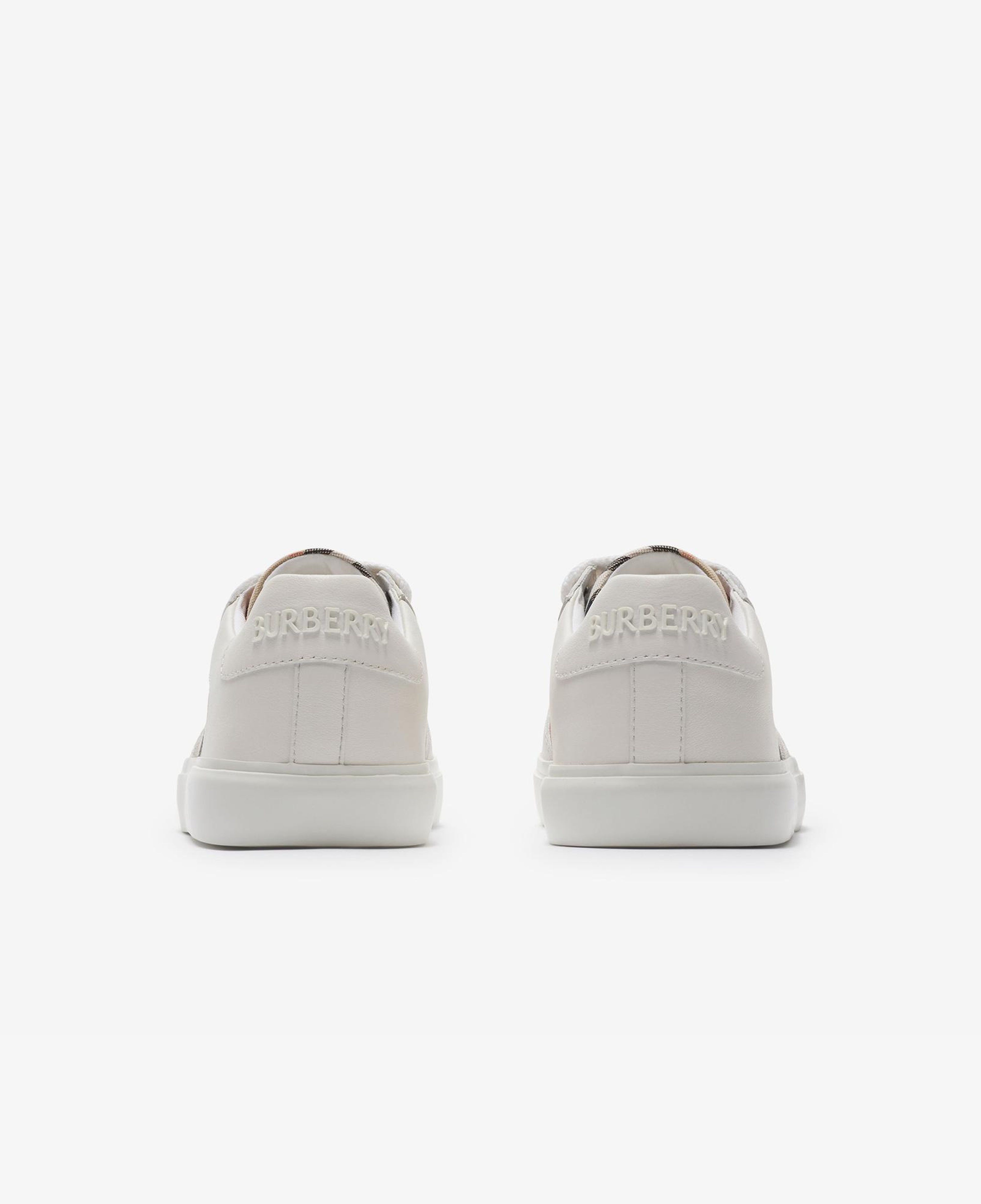Burberry Check Pamuk ve Deri Çocuk Beyaz Sneaker