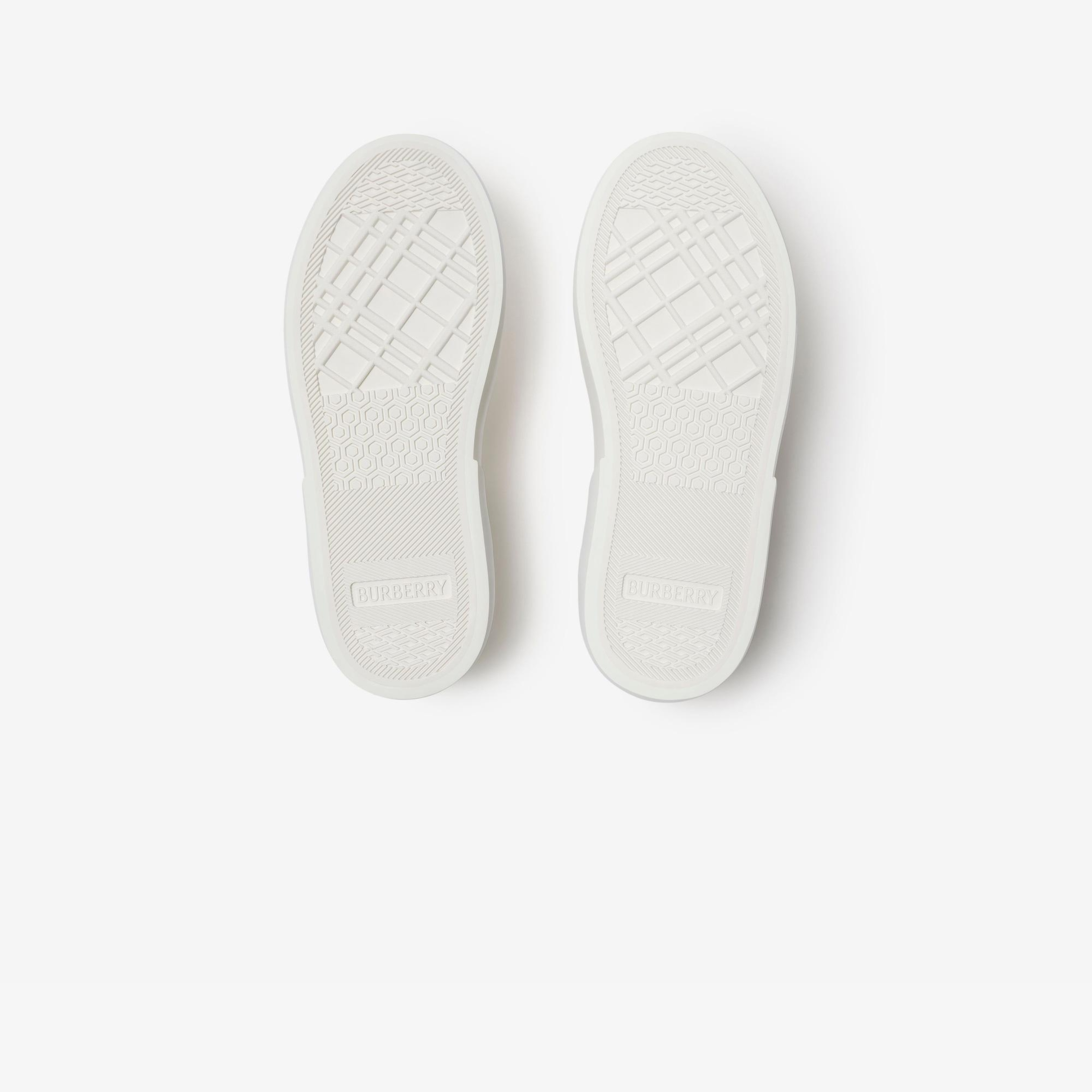 Burberry Check Pamuk ve Deri Çocuk Beyaz Sneaker