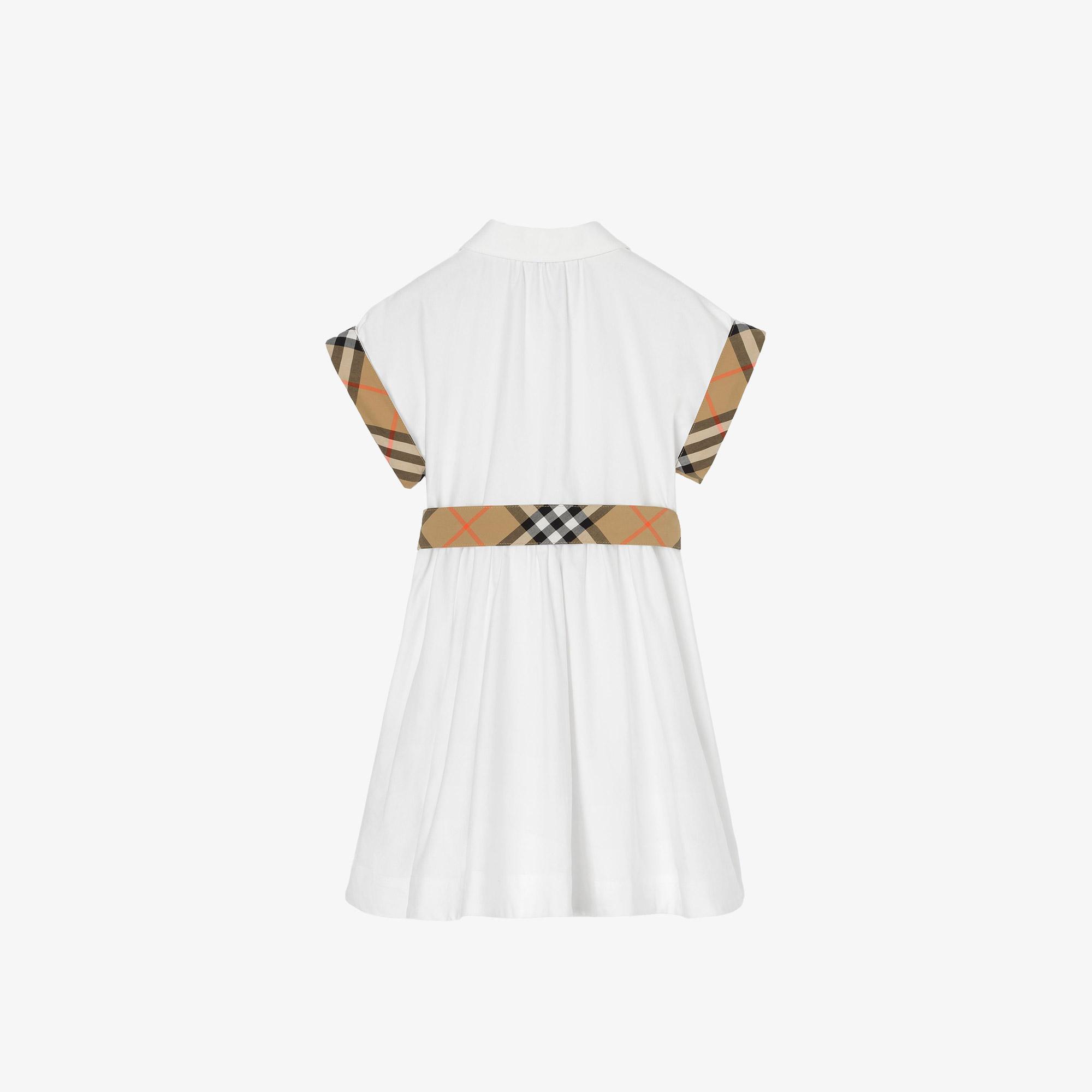 Burberry Juılıet Check Çocuk Beyaz Elbise